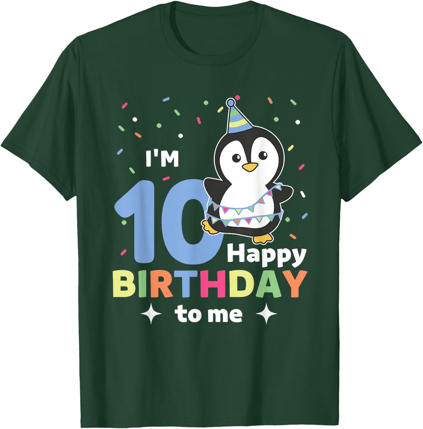 10th Birthday Penguin for Kids Ten Years Old Penguin T-Shirt - T-Shirt | Forest