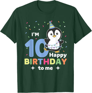 10th Birthday Penguin for Kids Ten Years Old Penguin T-Shirt - T-Shirt | Forest