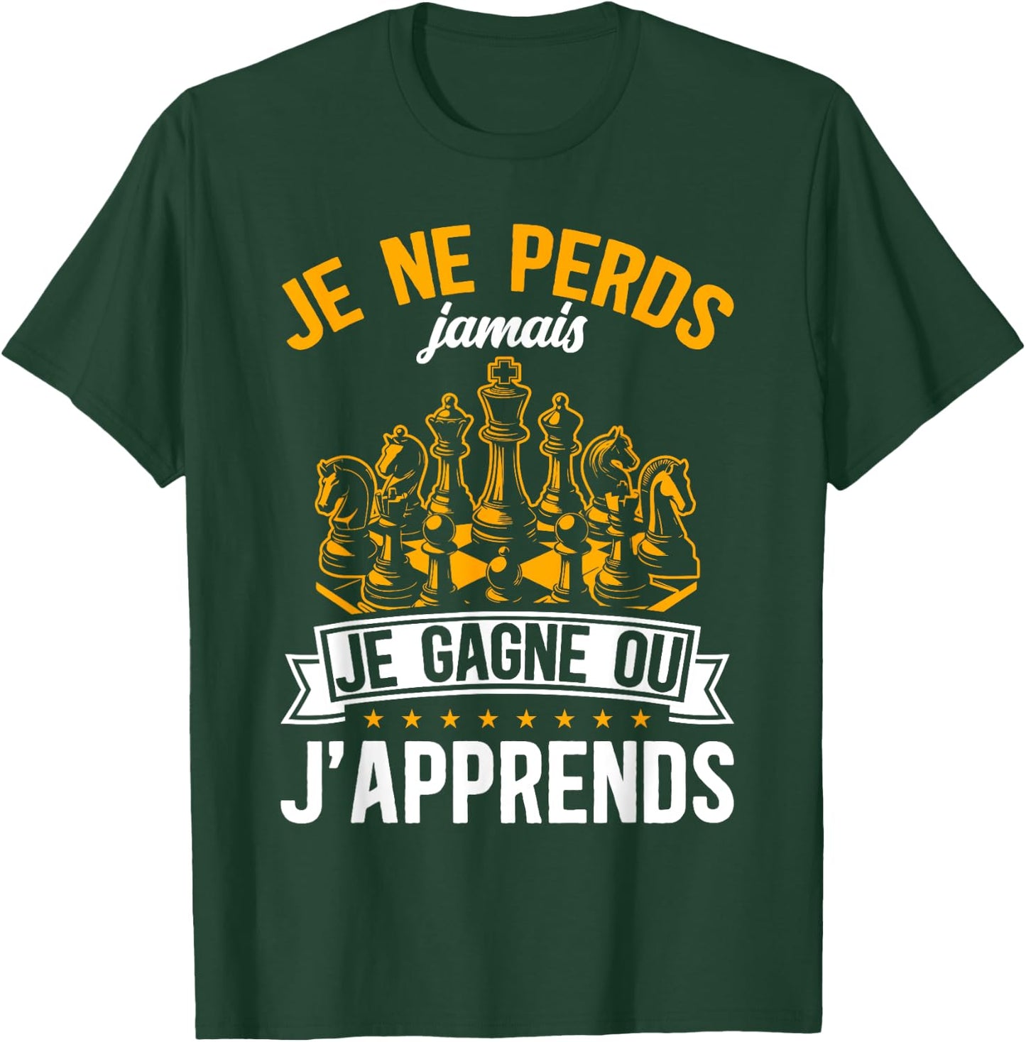 Funny I Never Lose I Win Or I Learn Chess , Black, S T-Shirt - T-Shirt | Forest