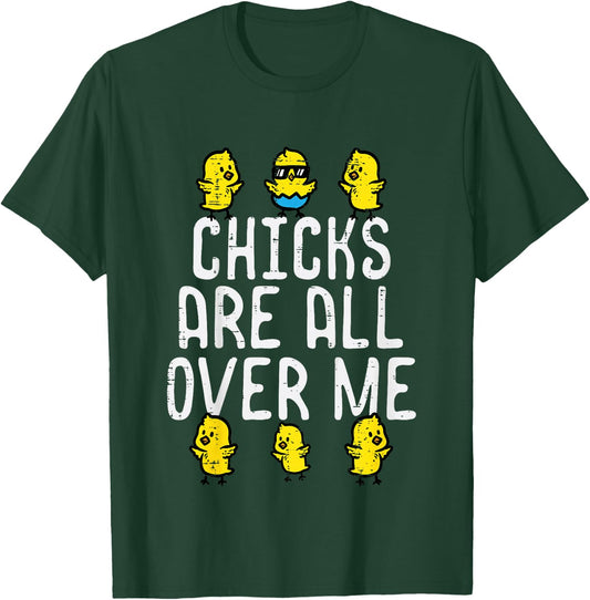 Kids Easter Chicks Are All Over Me Funny Boys Kids Toddler Youth T-Shirt - T-Shirt | Forest