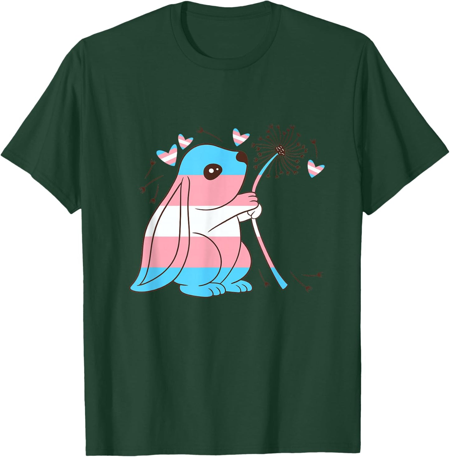 Transgender Bunny Dandelion Transsexual Transgender Pride T-Shirt - T-Shirt | Forest