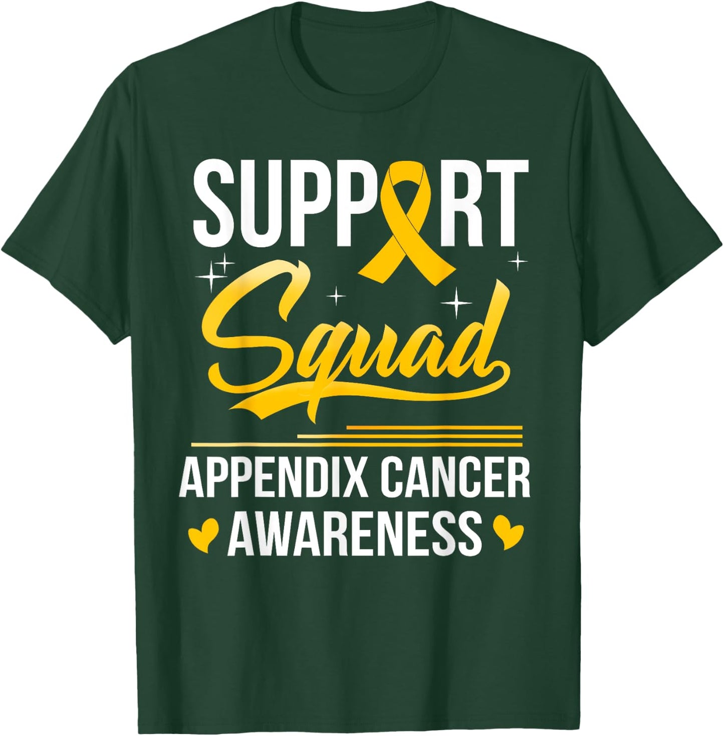 Support Squad Appendix Cancer Awareness amber Men Women T-Shirt - T-Shirt | Forest