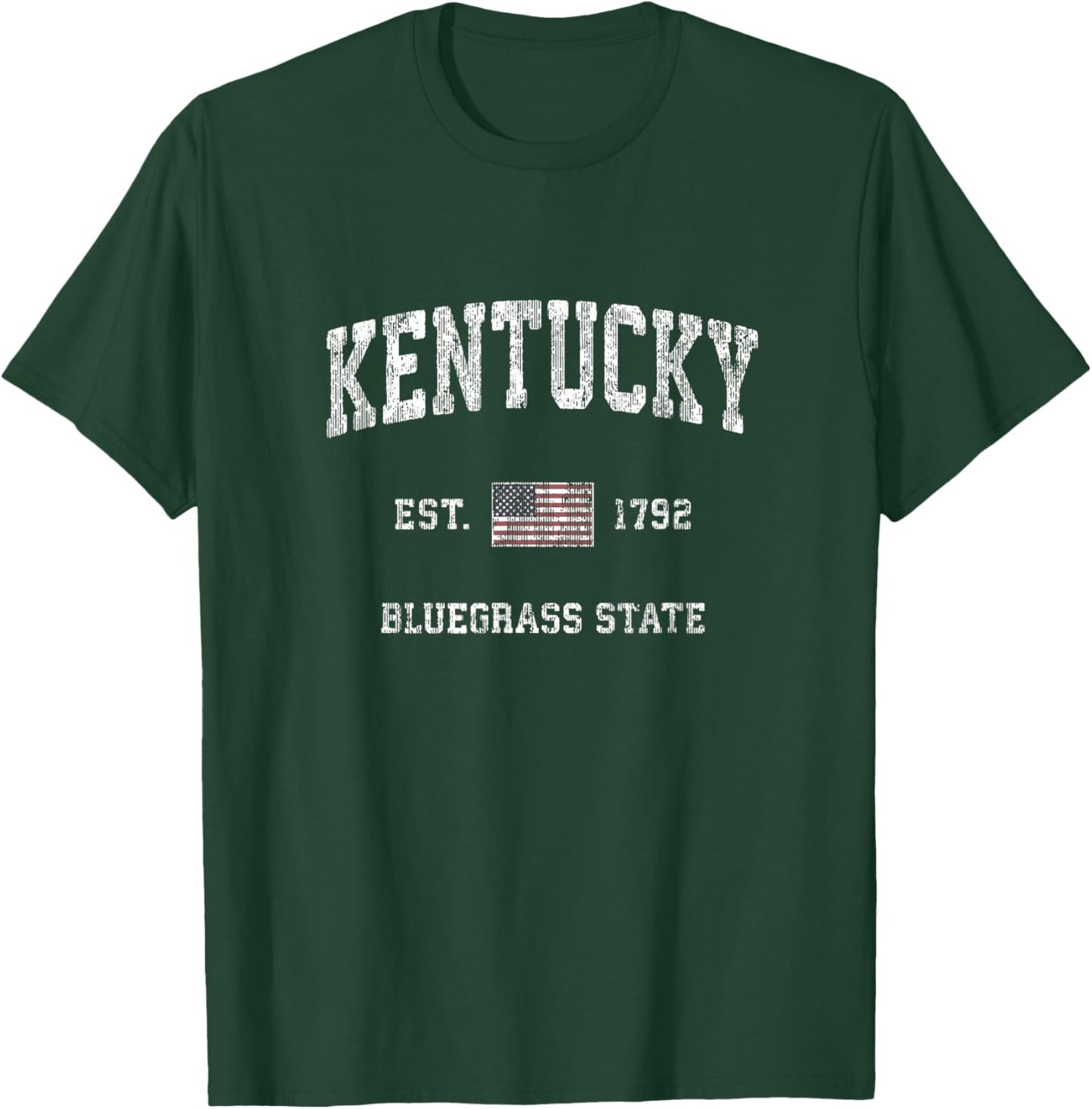 Kentucky KY Vintage Sports Design American Flag T-Shirt - T-Shirt | Forest