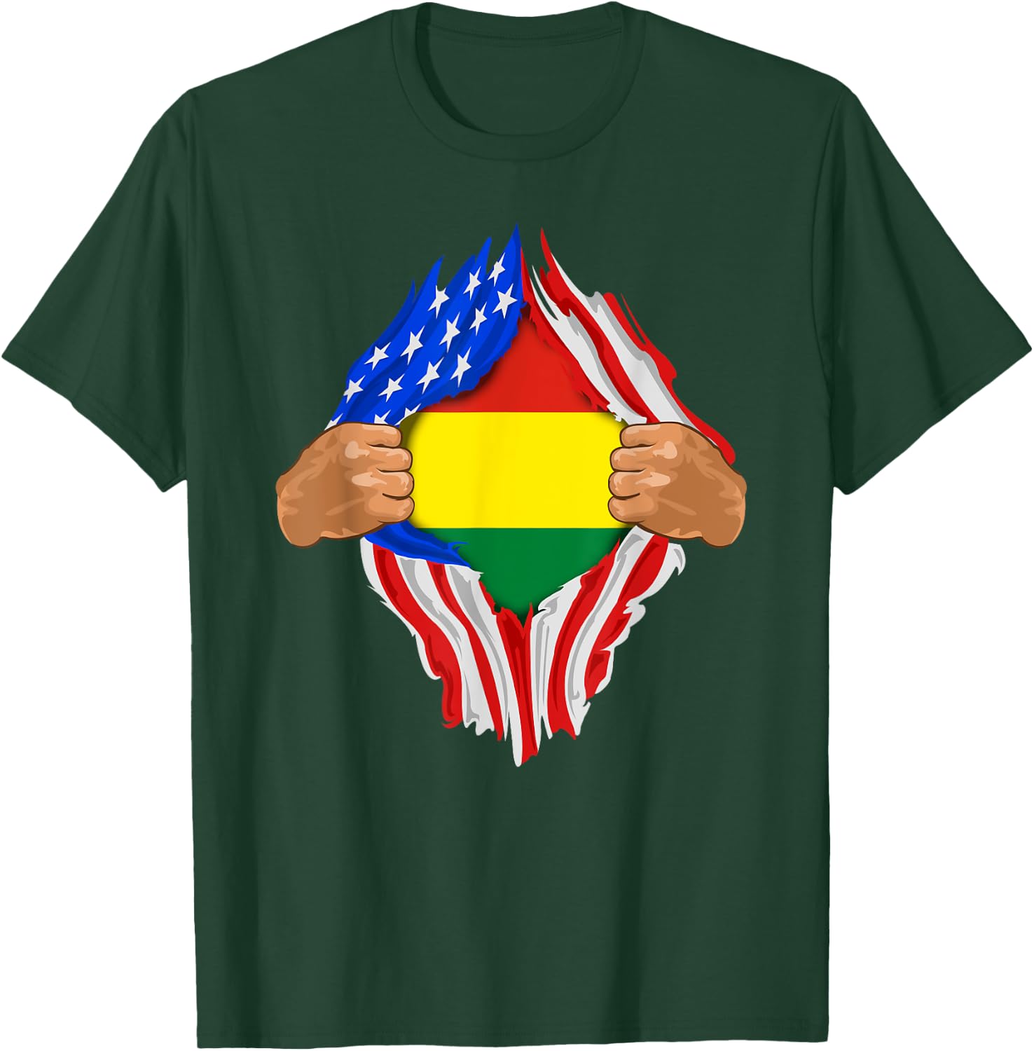 Bolivian Blood Inside Me | Bolivia Flag Gift T-Shirt - T-Shirt | Forest