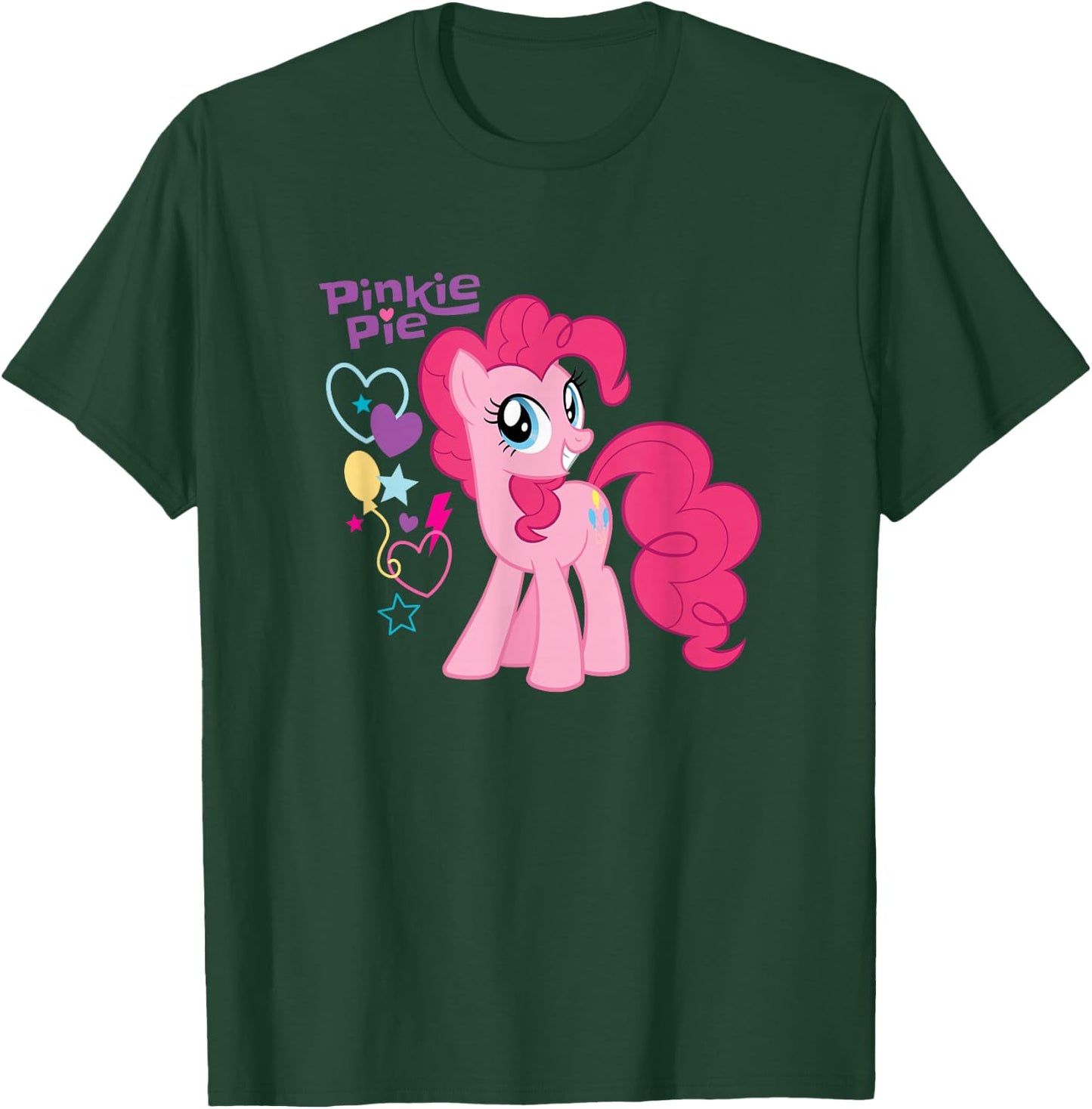 My Little Pony Pinkie Pie Hearts Stars Balloons T-Shirt - T-Shirt | Forest