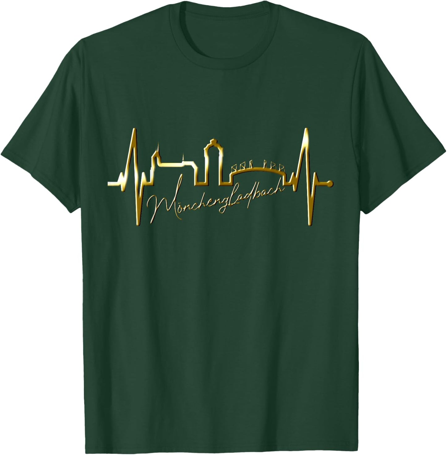 Mönchengladbach Skyline Herzschlag Fan Liebe Mönchengladbach T-Shirt - T-Shirt | Forest