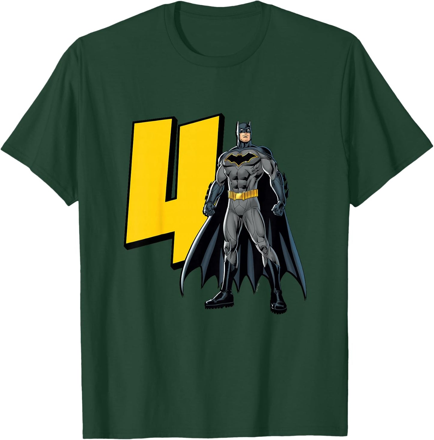 Kids Batman Super Hero 4th Birthday T-Shirt - T-Shirt | Forest