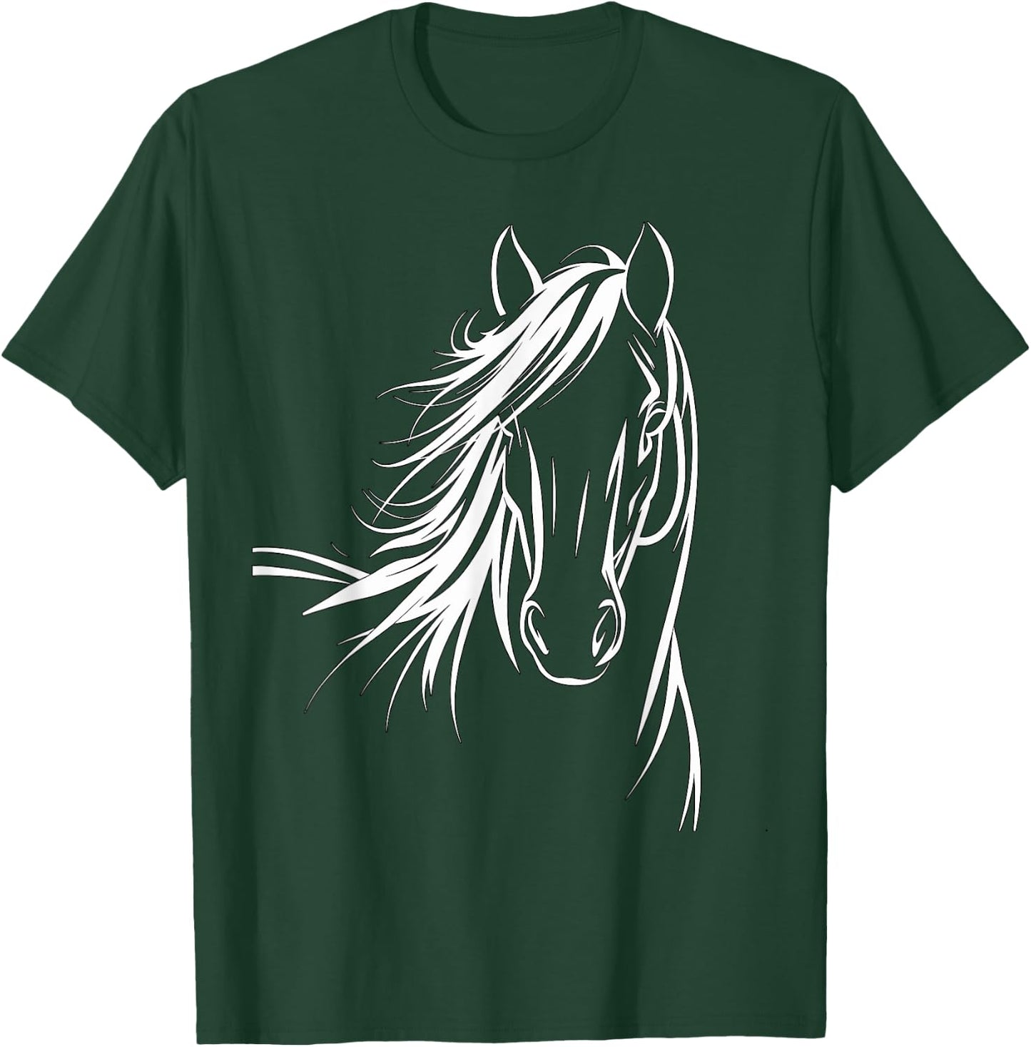 Magical and Funny Horse lover Gifts -Kids, Girls Horse Silhouette Graphic , Black, Small, Short Sleeve T-Shirt - T-Shirt | Forest