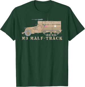 M3 Half Track WW2 American Military Truck T-Shirt - T-Shirt | Forest