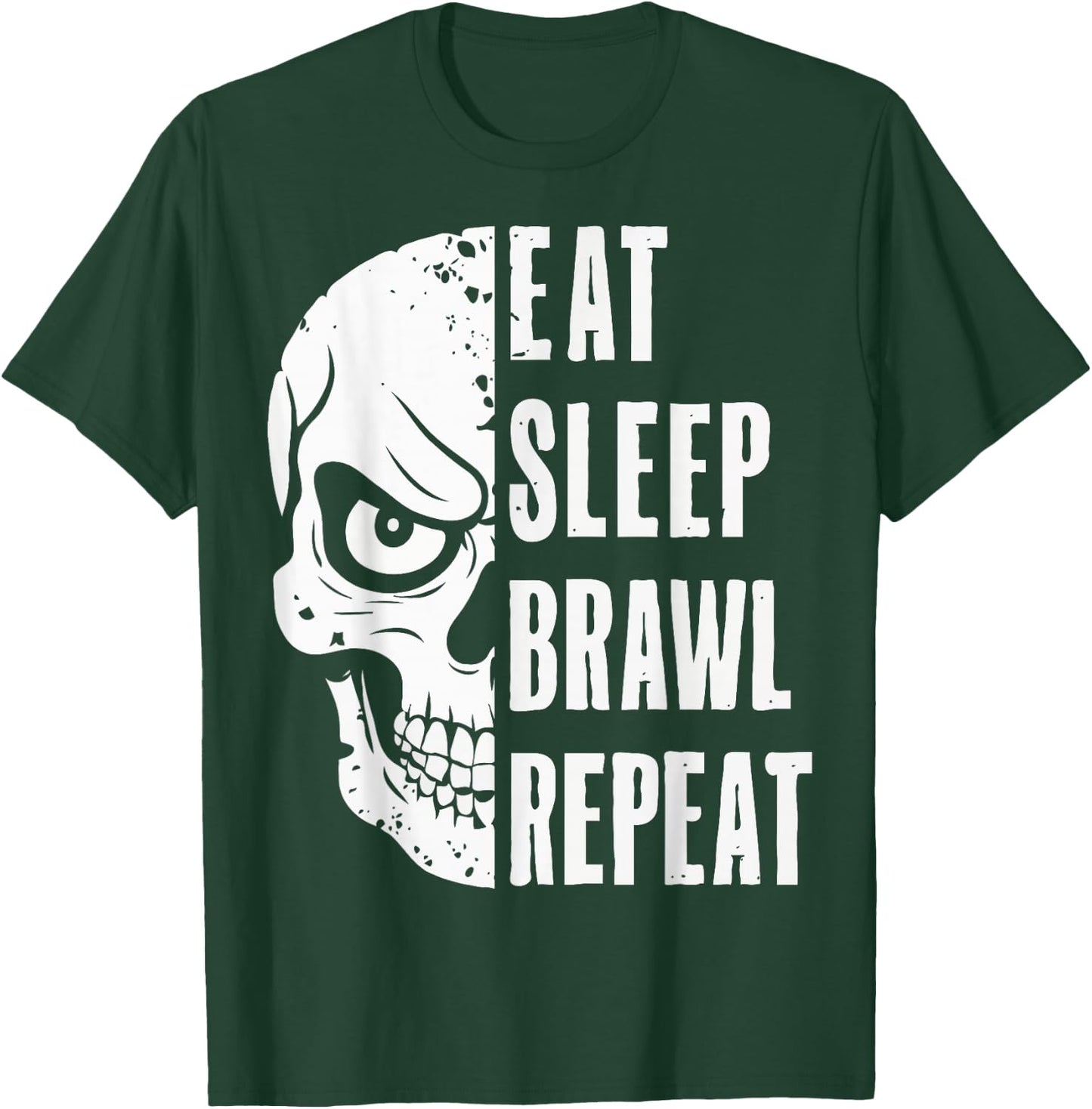Eat Sleep Brawl Repeat Funny Video Gamer Gaming T-Shirt - T-Shirt | Forest