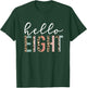 Kids Hello Eight 8-Year-Old 8th Birthday Girl Leopard Print T-Shirt - T-Shirt | Forest