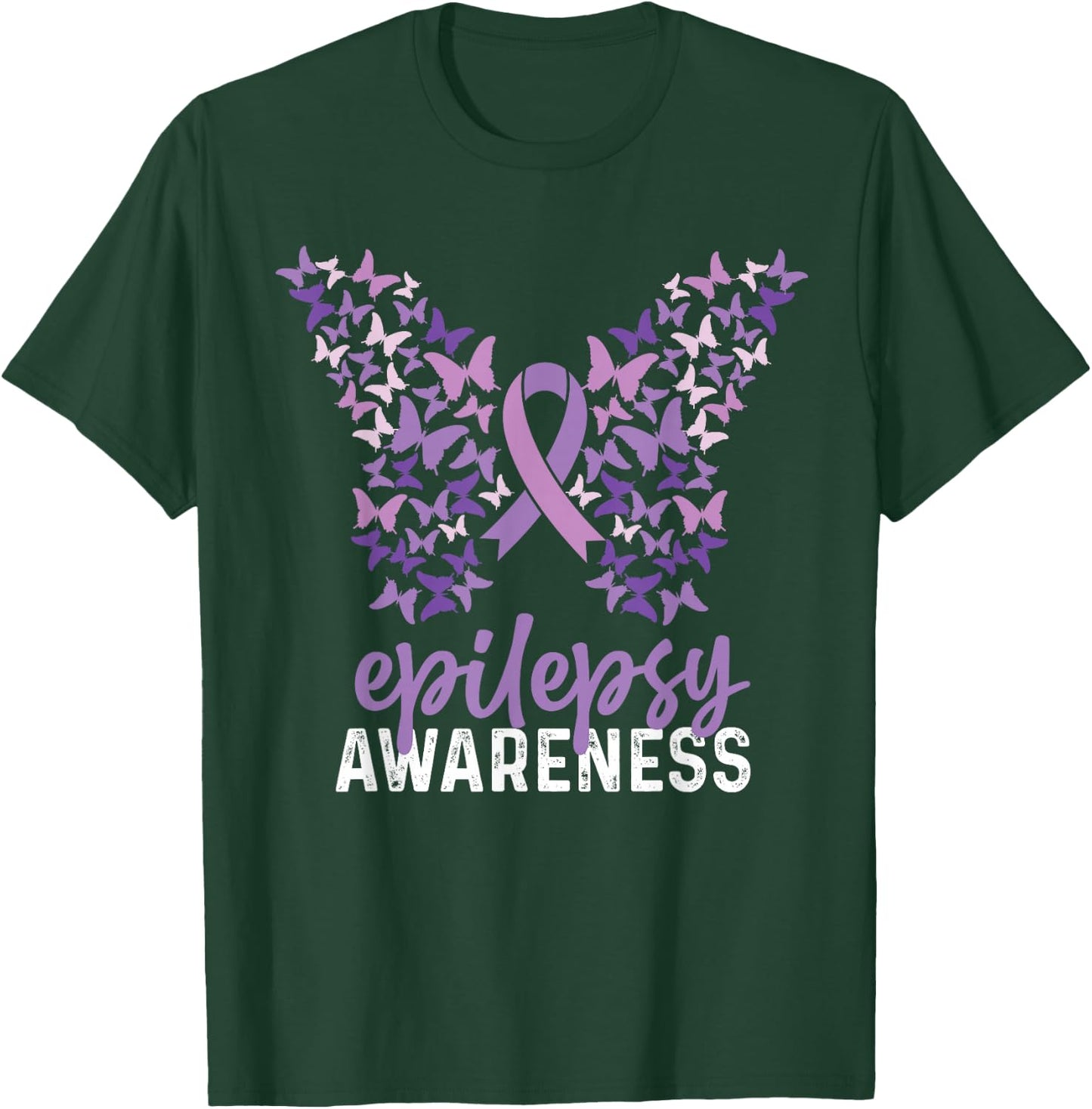 Epilepsy Awareness Butterfly Ribbon T-Shirt - T-Shirt | Forest