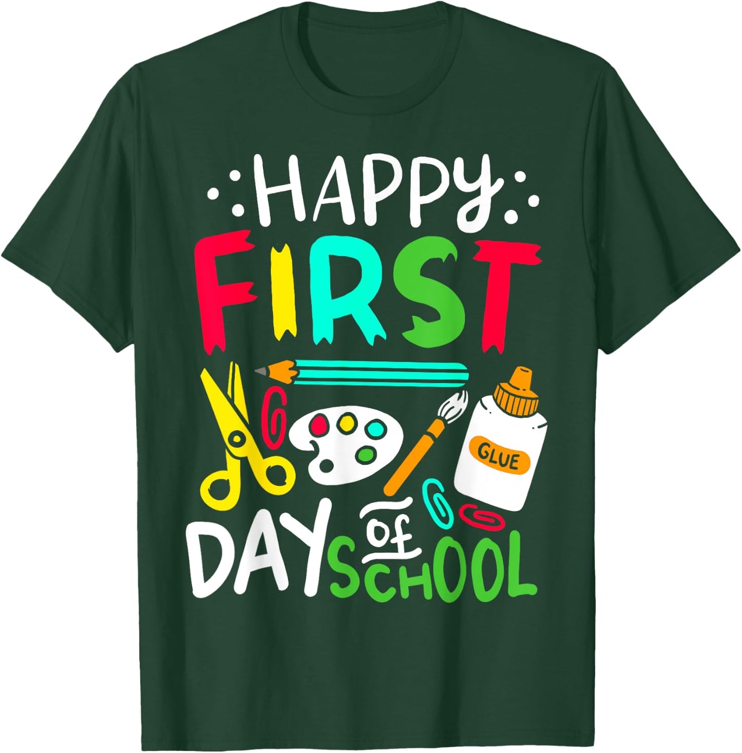 Happy First Day of School Teacher Back to School Student T-Shirt - T-Shirt | Forest