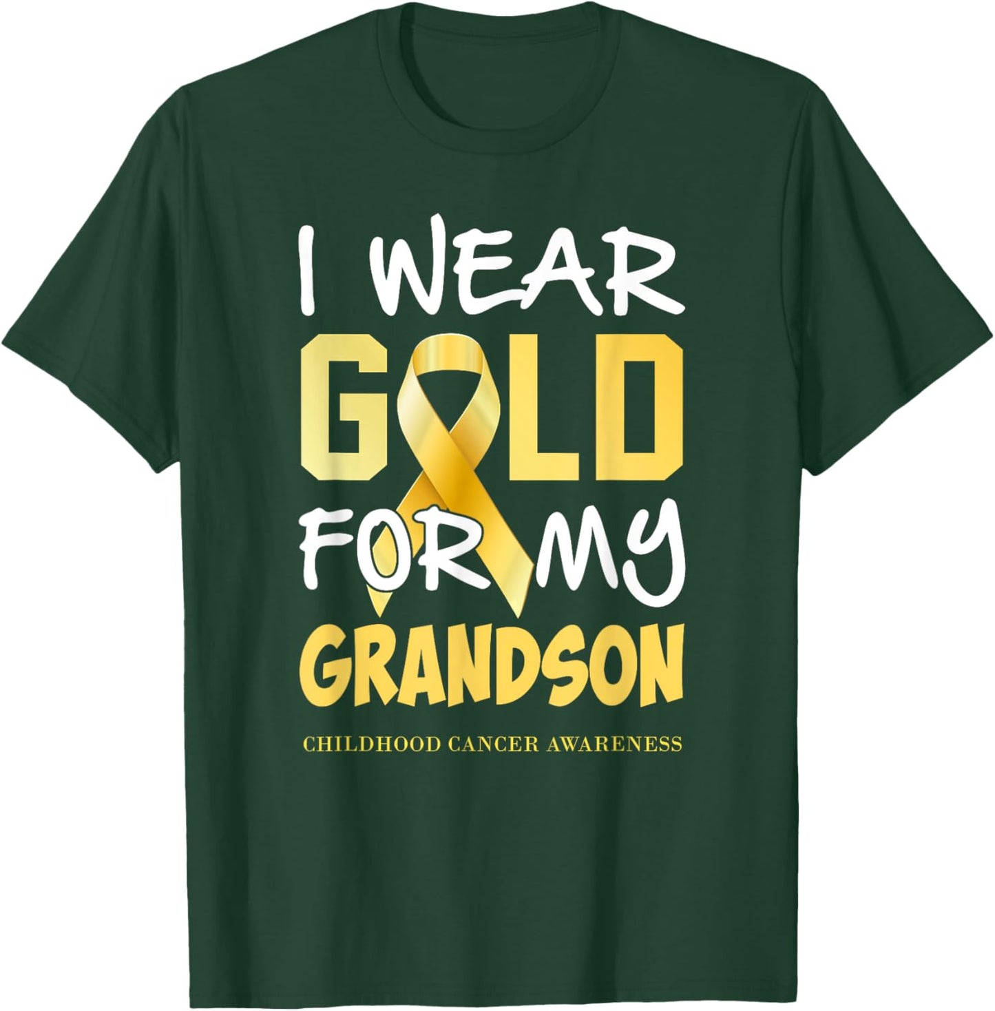 Childhood Cancer Awareness Gold For My Grandson T T-Shirt - T-Shirt | Forest