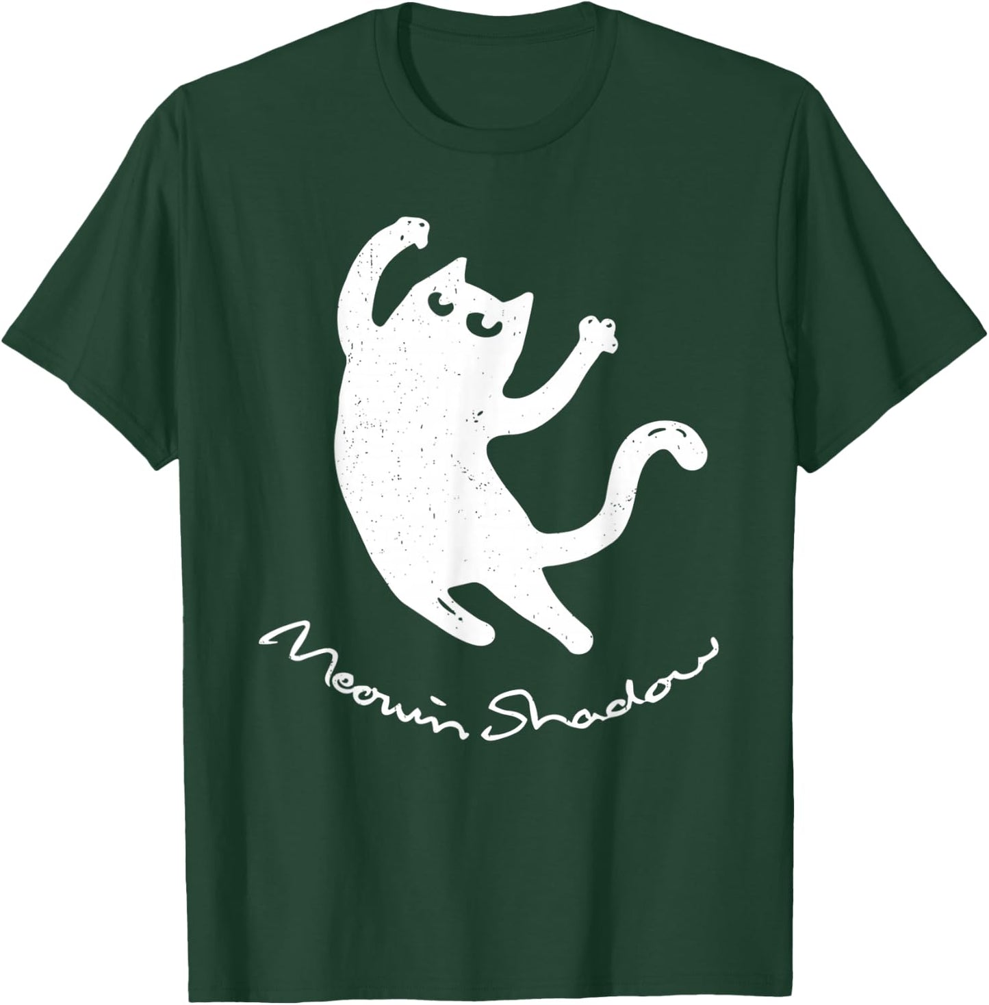Vintage Cat Moving Shadow Khmm Meowing Kitten Shadow Light T-Shirt - T-Shirt | Forest
