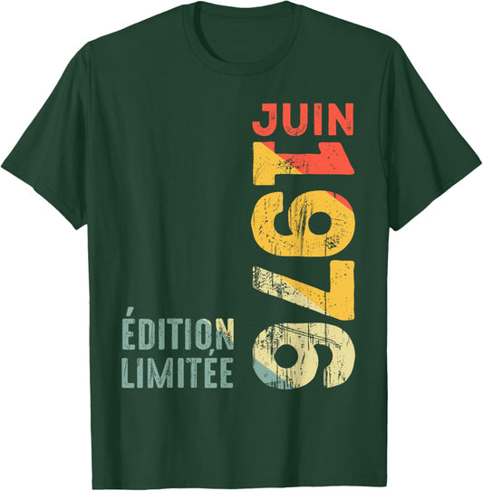 Limited Edition June 1976 Year 1976 Retro 1976 Vintage T-Shirt - T-Shirt | Forest