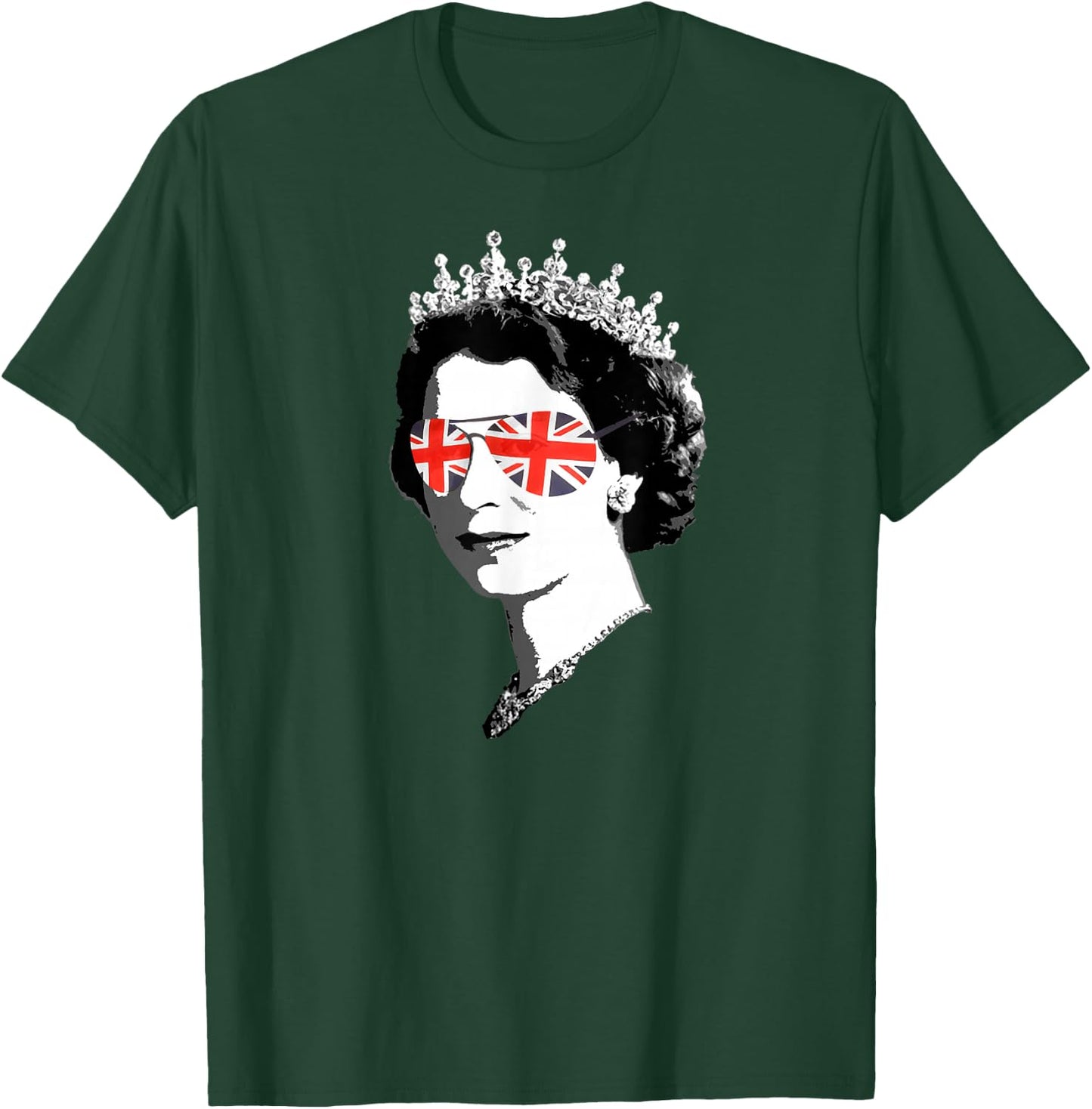 Queen Elizabeth II - British Sunglasses Meme , Black T-Shirt - T-Shirt | Forest