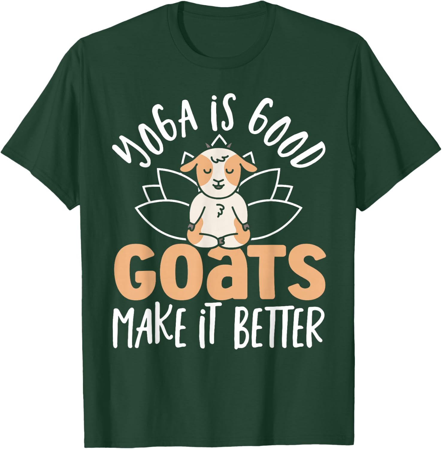 Yoga Goat Lotus Flower Yogi Women Meditation Goat Yoga T-Shirt - T-Shirt | Forest