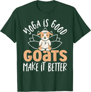 Yoga Goat Lotus Flower Yogi Women Meditation Goat Yoga T-Shirt - T-Shirt | Forest