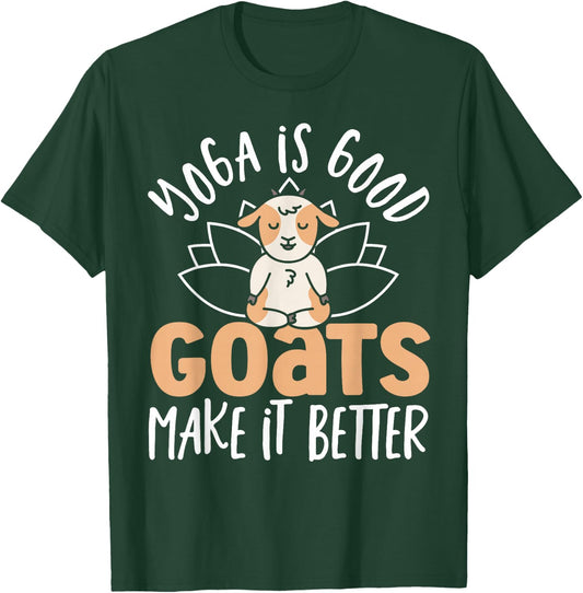 Yoga Goat Lotus Flower Yogi Women Meditation Goat Yoga T-Shirt - T-Shirt | Forest