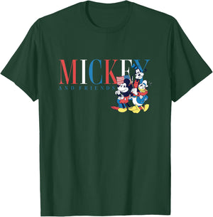 Disney Mickey And Friends 4th Of July American Flag Crew T-Shirt - T-Shirt | Forest