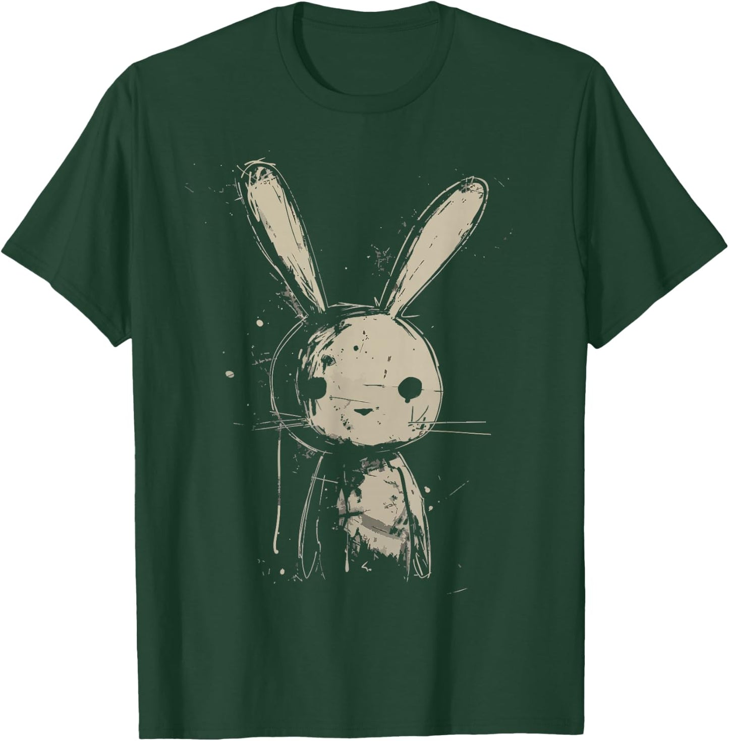 Grunge Bunny Creepy Cute Rabbit Goth Alt Scary Sad Aesthetic T-Shirt - T-Shirt | Forest
