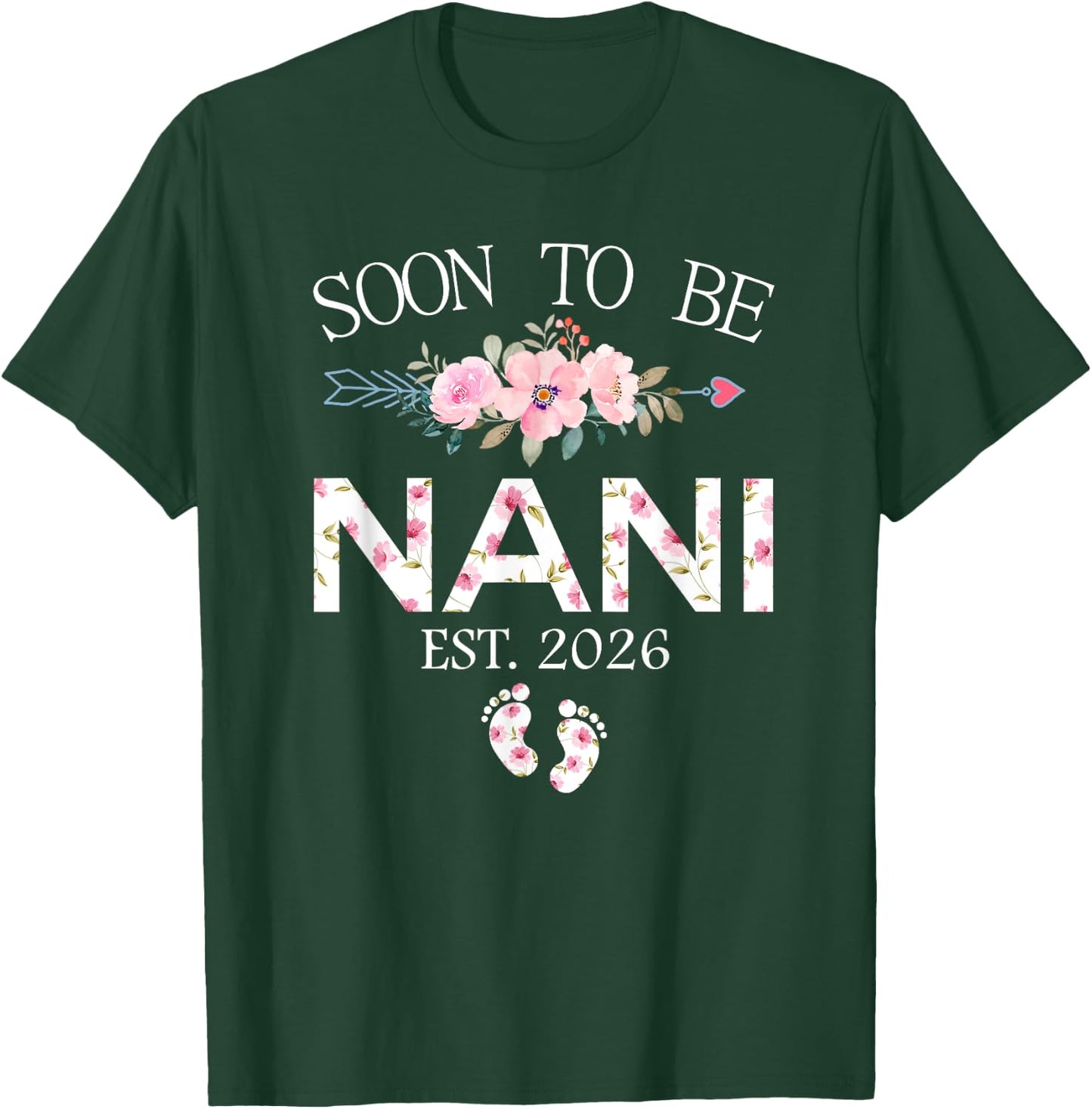 Grandma EST 2026 Soon to be Grandma Matching Family Nani T-Shirt - T-Shirt | Forest