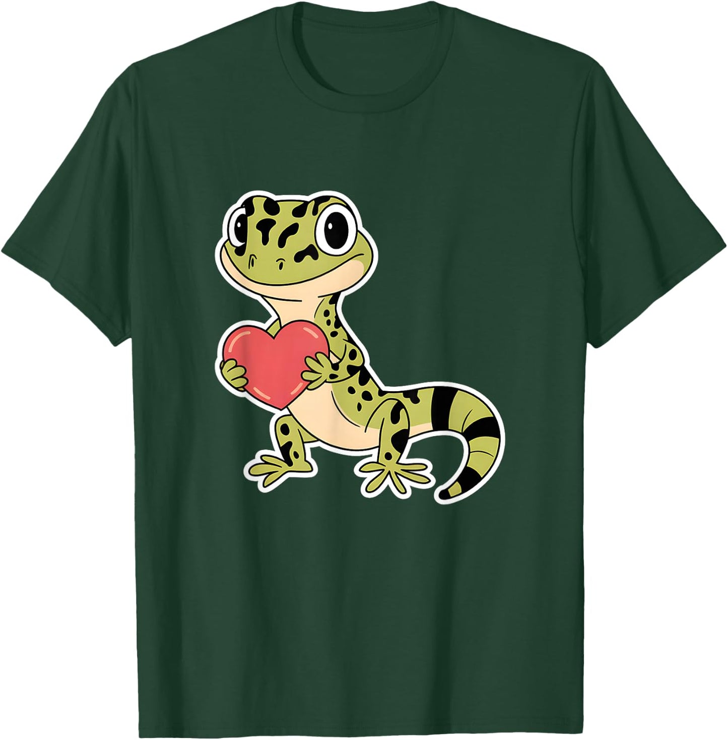 Leopard Gecko Animal Valentine Lovers Reptile T-Shirt - T-Shirt | Forest