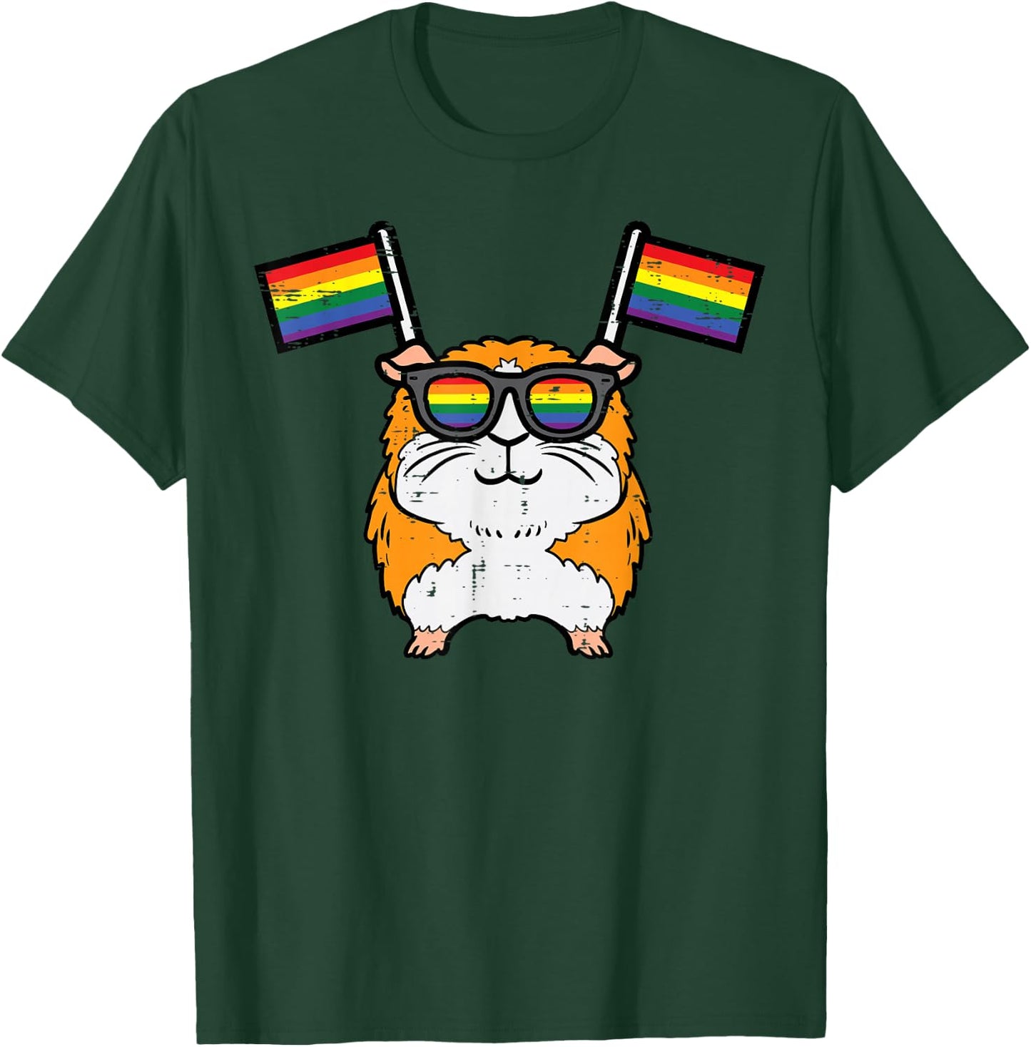 Gay Guinea Pig Rainbow Flag LGBT Pride Month Men Women Kids T-Shirt - T-Shirt | Forest