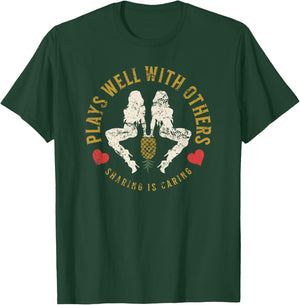 Plays Well With Others Swinger Couples Upside Down Pineapple T-Shirt - T-Shirt | Forest