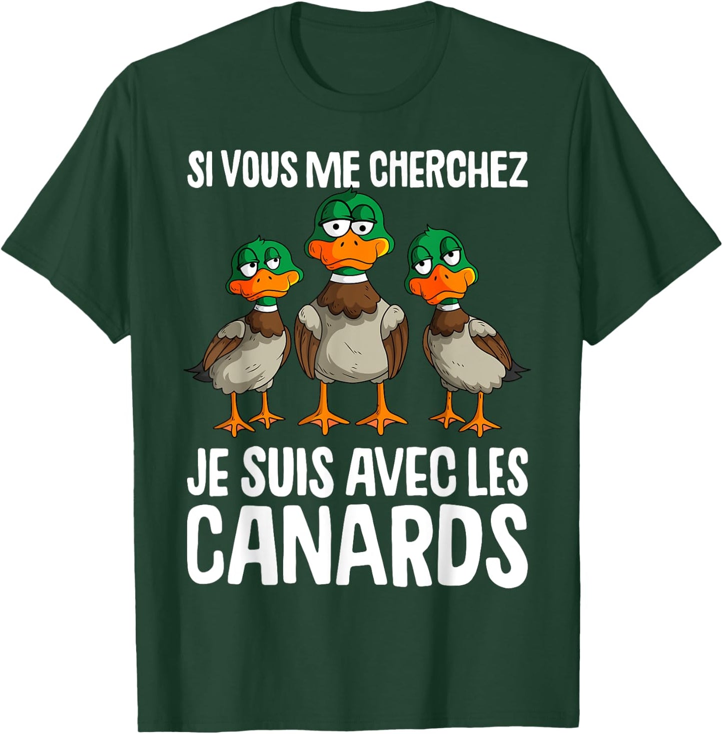 Duck Man Woman , Black T-Shirt - T-Shirt | Forest
