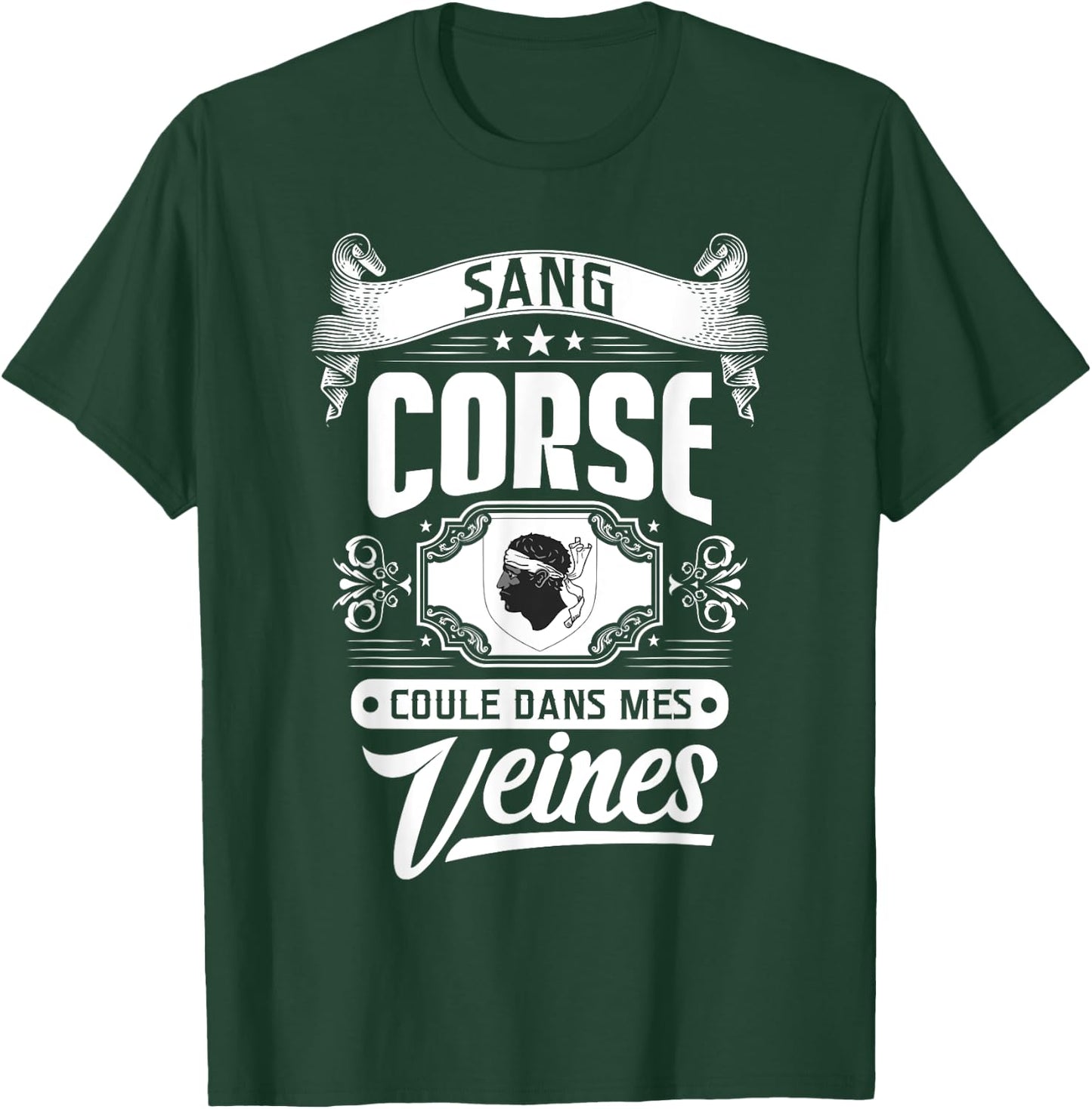 CORSICA BLOOD RUNS IN MY VEINS – REGIONAL PRIDE , Black, S T-Shirt - T-Shirt | Forest