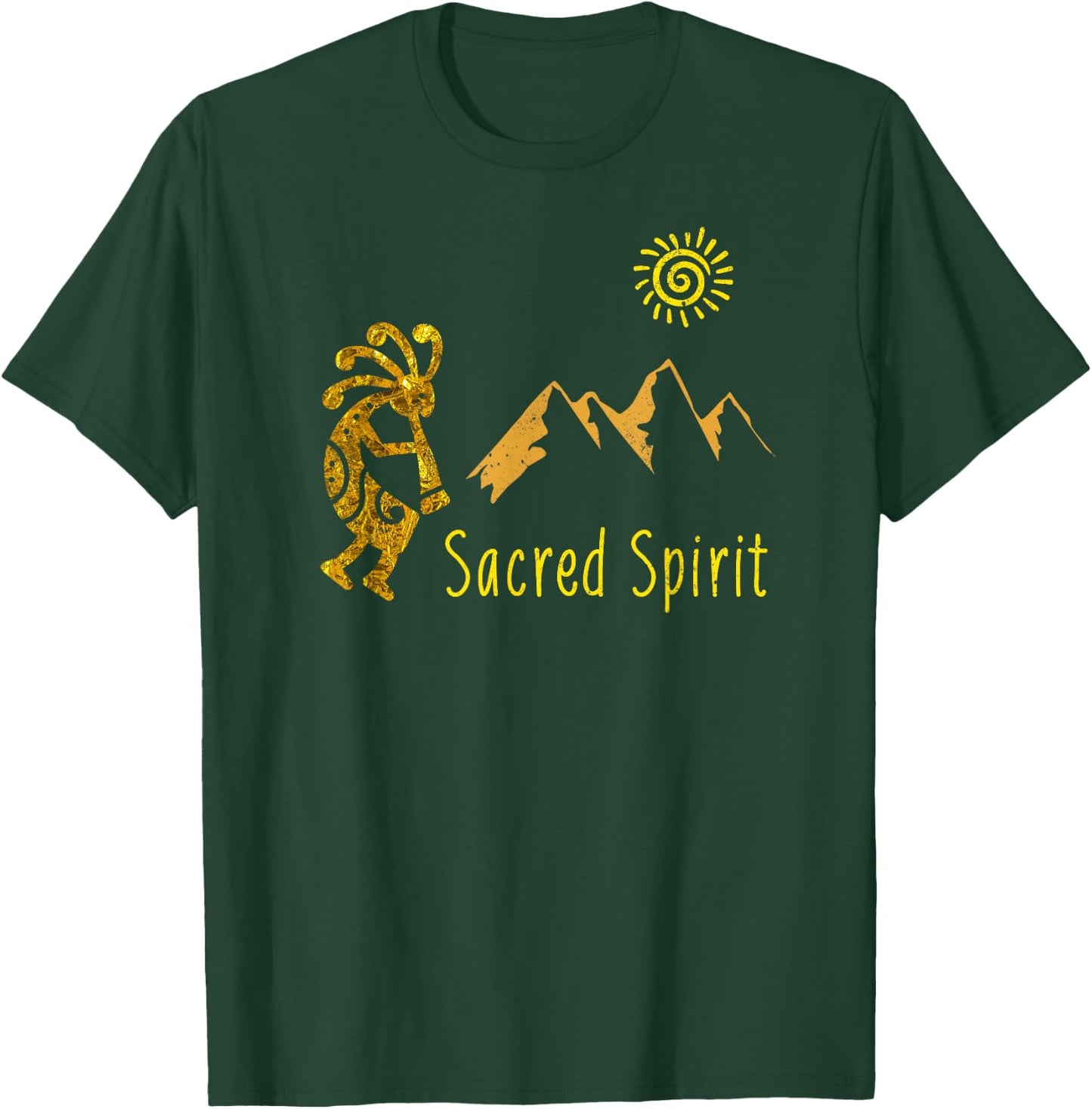 Sacred Spirit Shirts With Spiritual Kokopelli Flute Player T-Shirt - T-Shirt | Forest