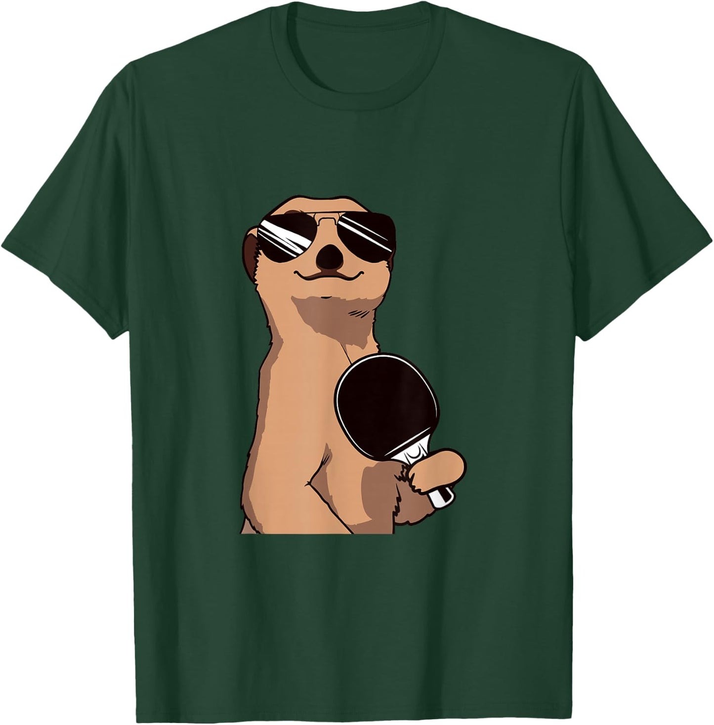 Meerkat Table Tennis Table Tennis Player , black T-Shirt - T-Shirt | Forest