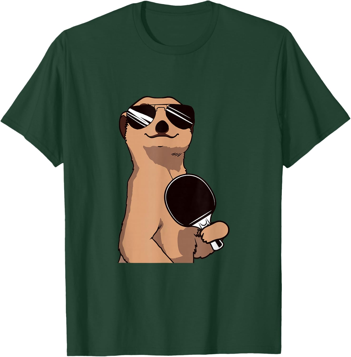 Meerkat Table Tennis Table Tennis Player , black T-Shirt - T-Shirt | Forest