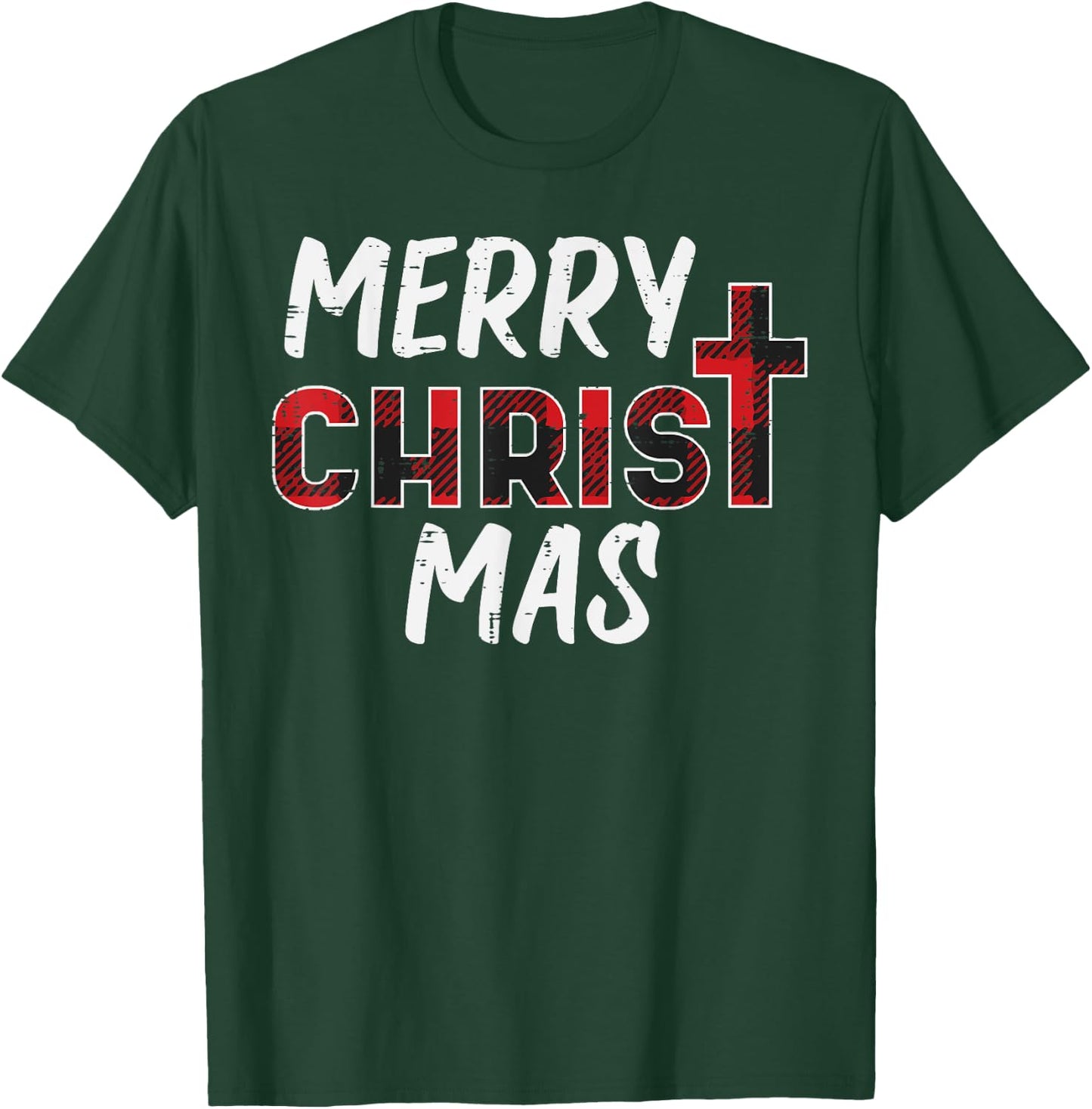 Merry Christ Mas Christian Jesus Christmas Xmas T-Shirt - T-Shirt | Forest