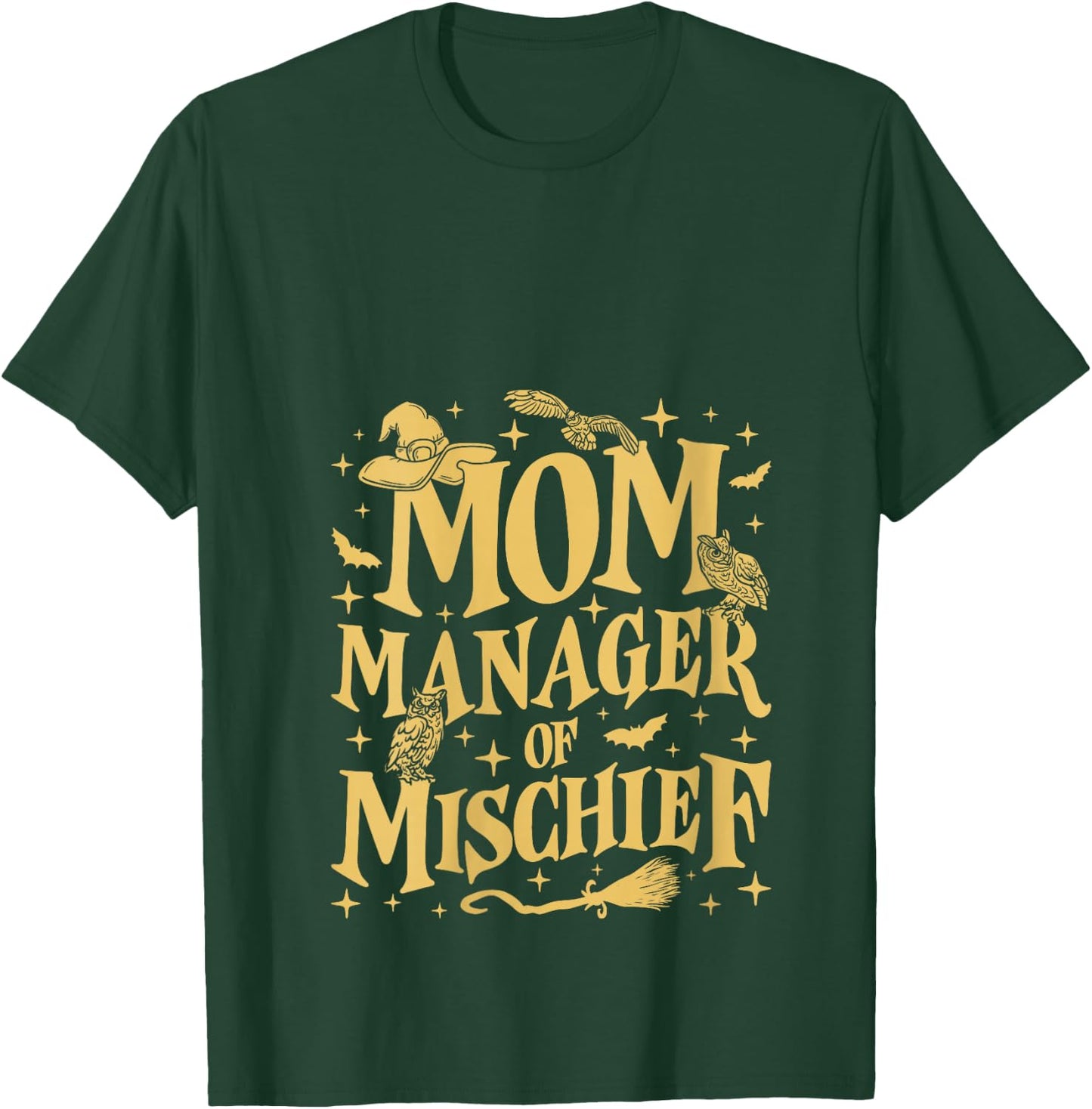 Magical Mom Manager of Mischief Mothers Day Mommy Funny Mama V-Neck T-Shirt - T-Shirt | Forest
