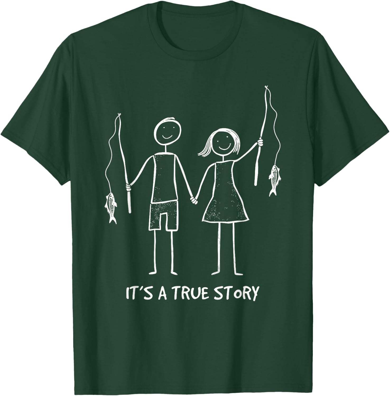 It's a True Story Of Fishing Couple Matching Boy & Girl T-Shirt - T-Shirt | Forest