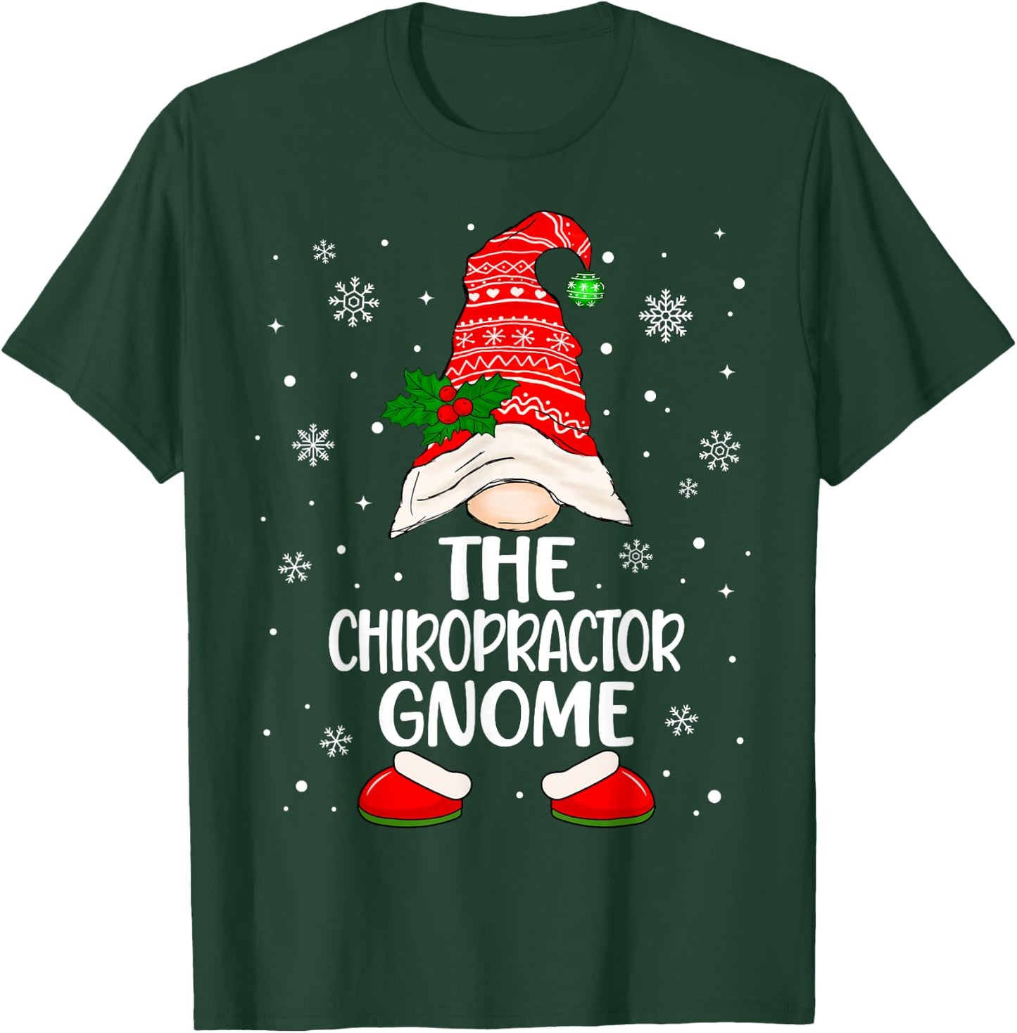 Chiropractor Gnome Funny Chiropractic Christmas Pajama T-Shirt - T-Shirt | Forest