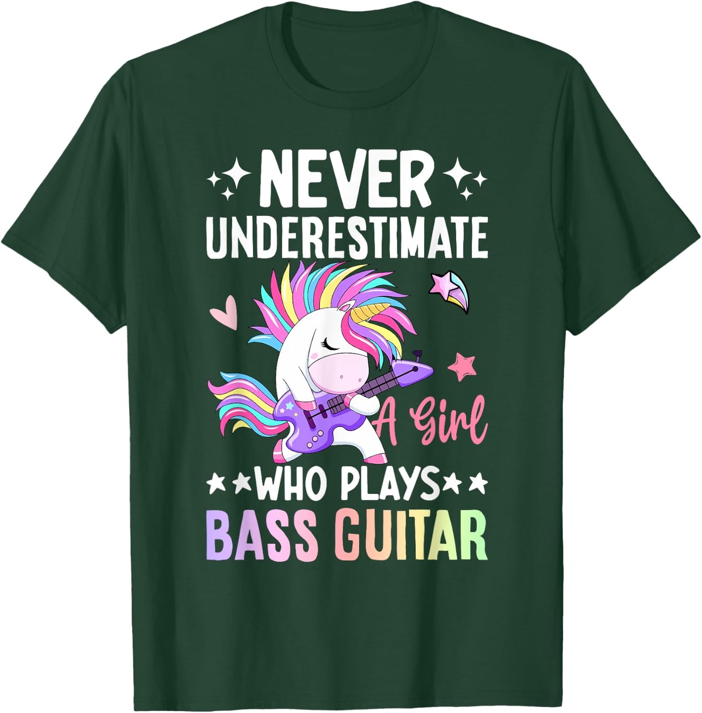 A Girl Who Plays Bass Guitar Bass Player Bassist T-Shirt - T-Shirt | Forest