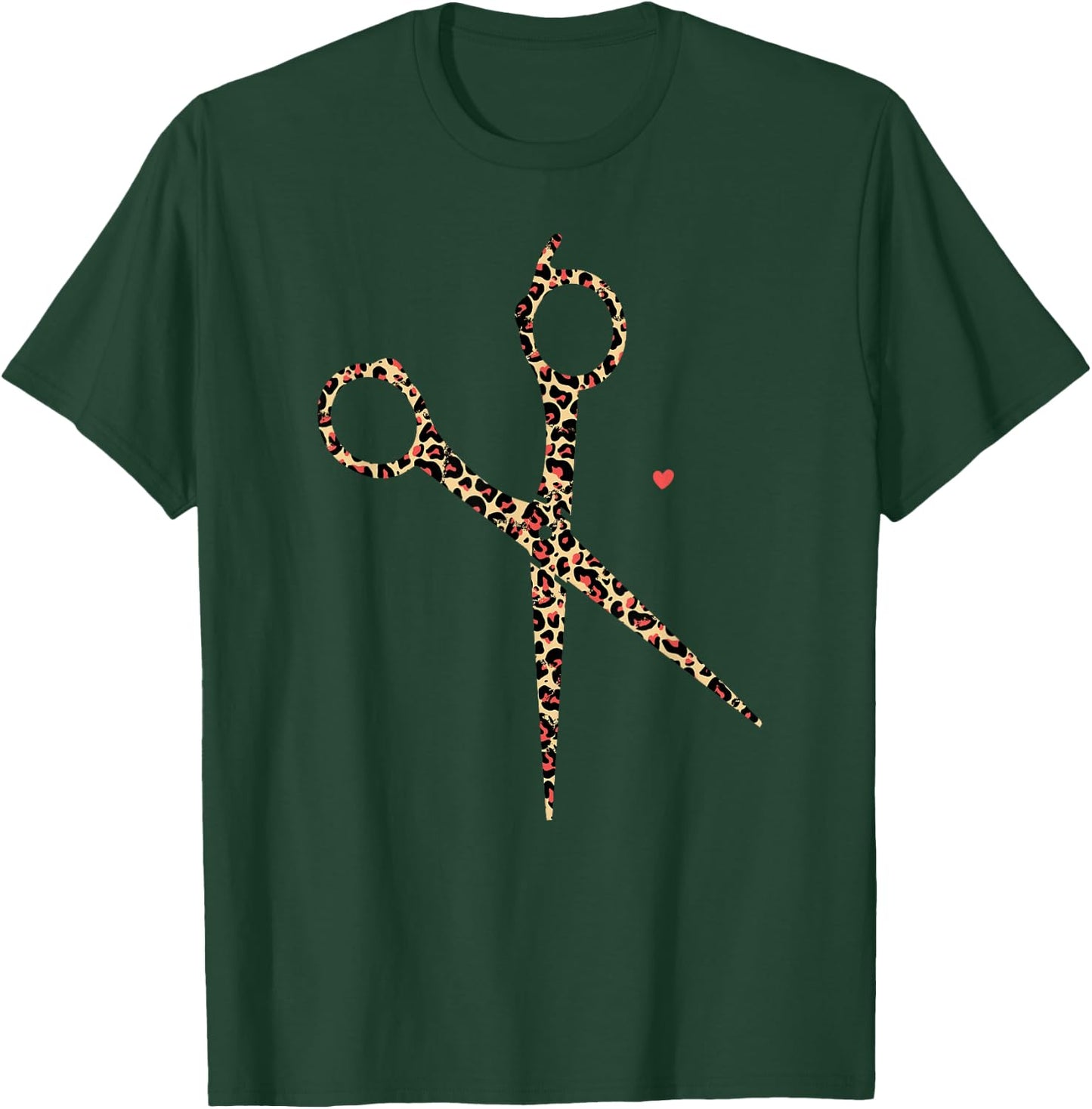 Hair Stylist Hairdresser Cheetah Leopard Scissors Men Women T-Shirt - T-Shirt | Forest