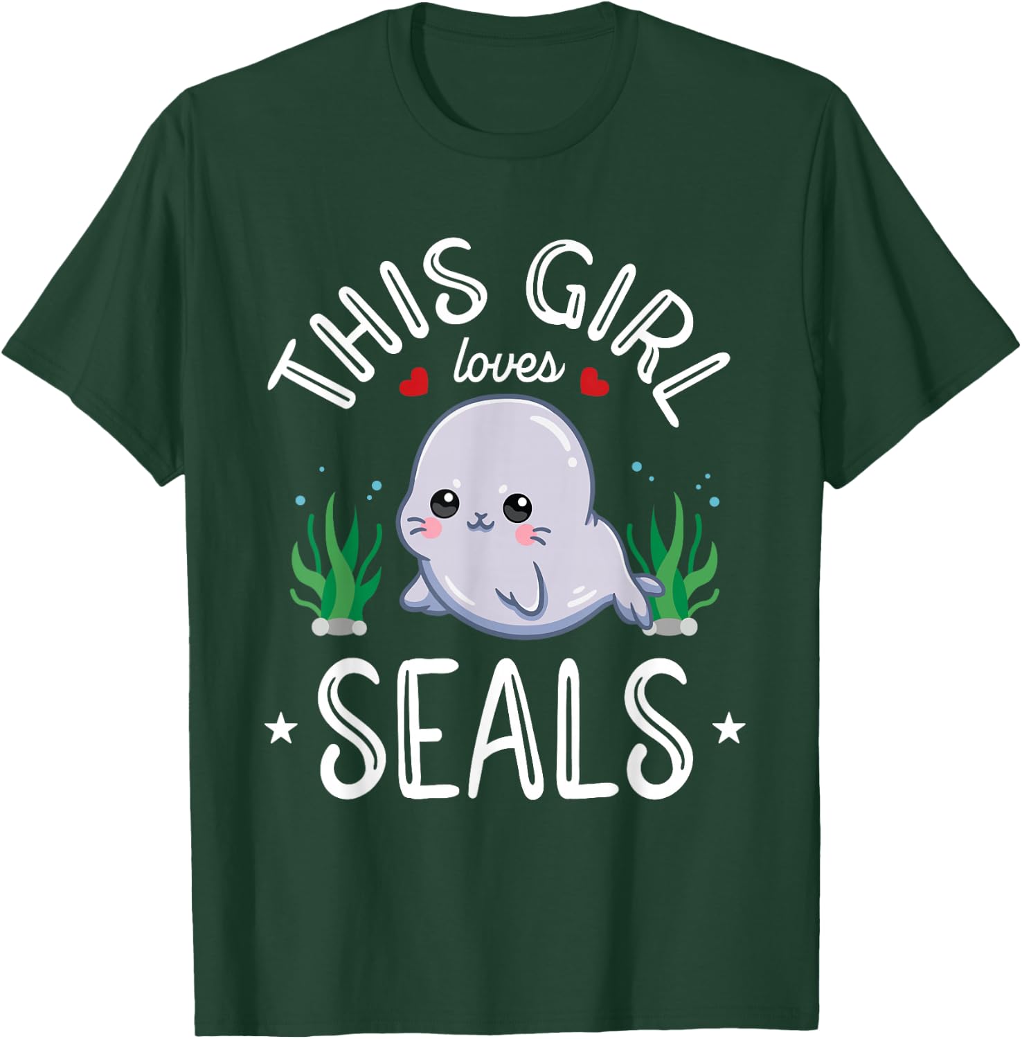 This Girl Loves Seals Cute Kawaii Seal Lover Girls Teens T-Shirt - T-Shirt | Forest