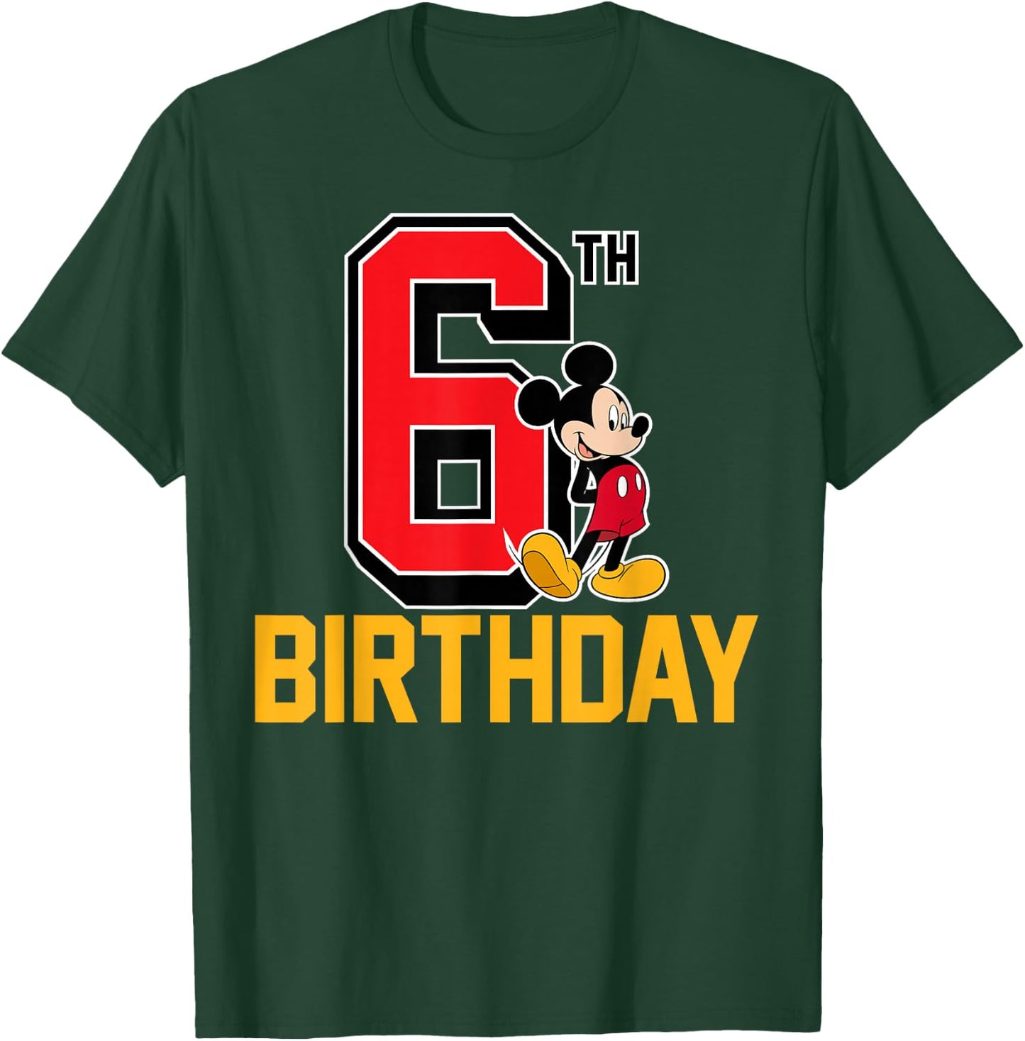 Disney - Mickey Mouse My 6th Birthday T-Shirt - T-Shirt | Forest