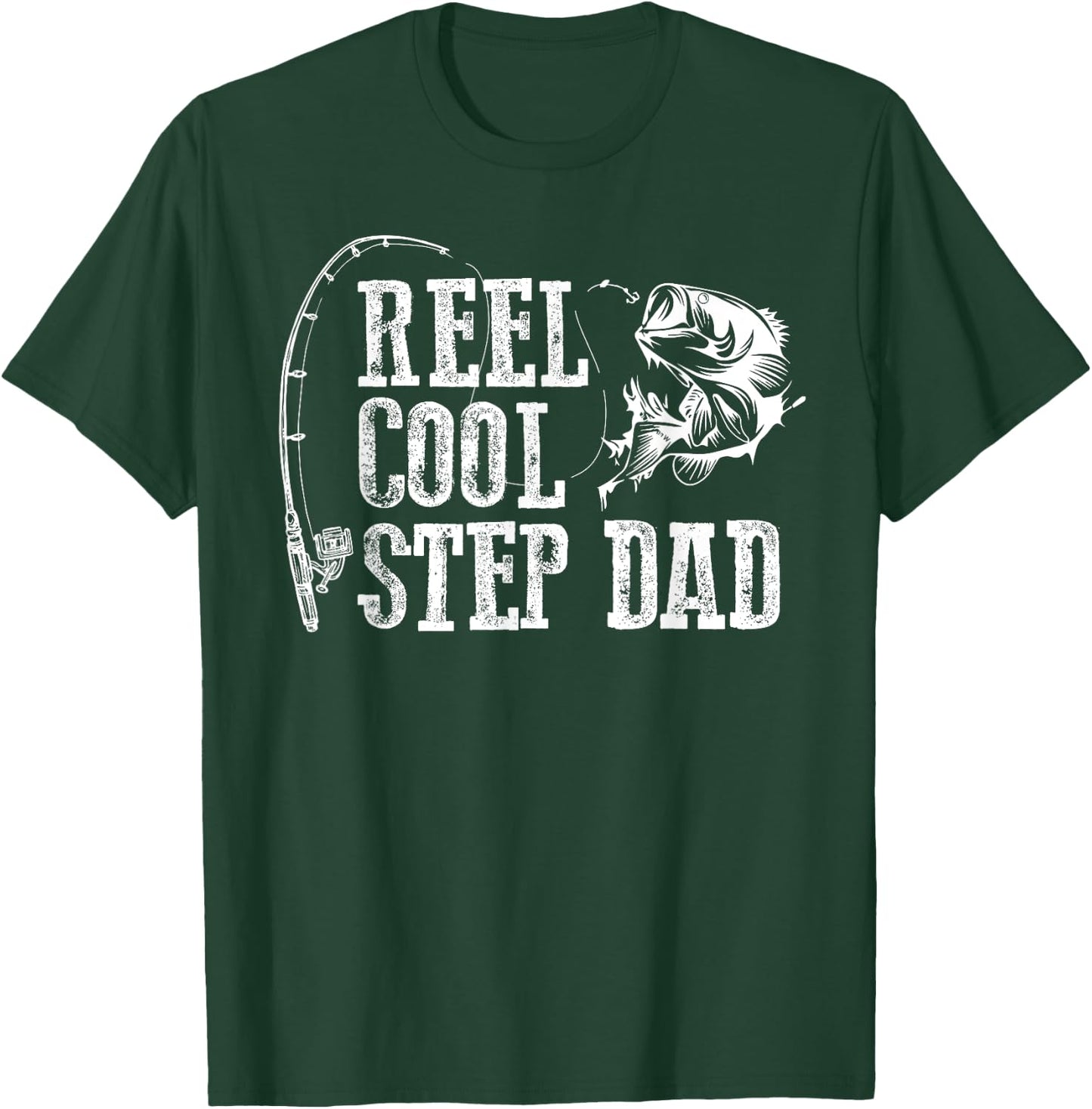Stepfather Fishing: Roll Cool Stepfather Gift T-Shirt - T-Shirt | Forest