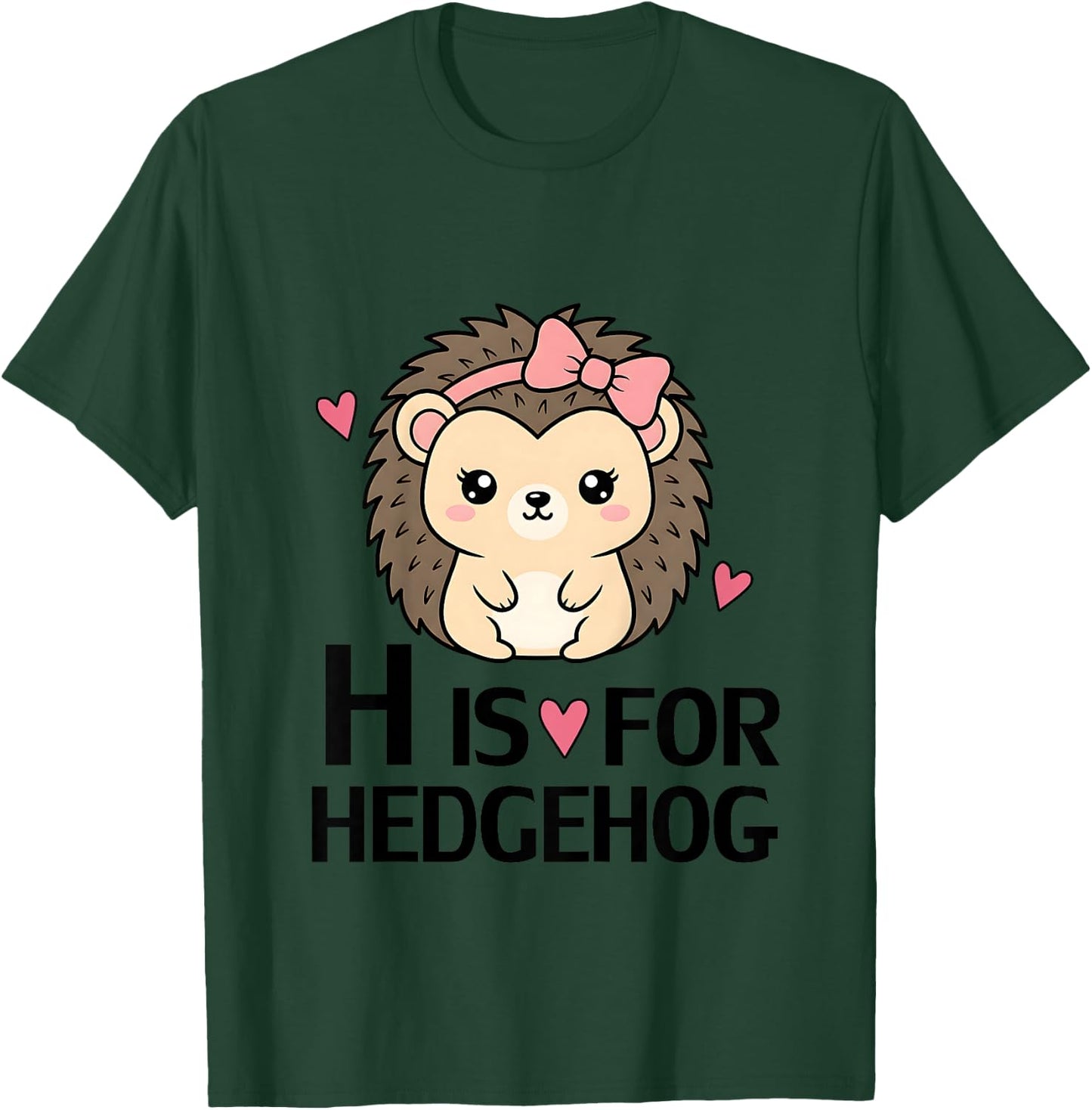 H is for Hedgehog Alphabet T-Shirt - T-Shirt | Forest