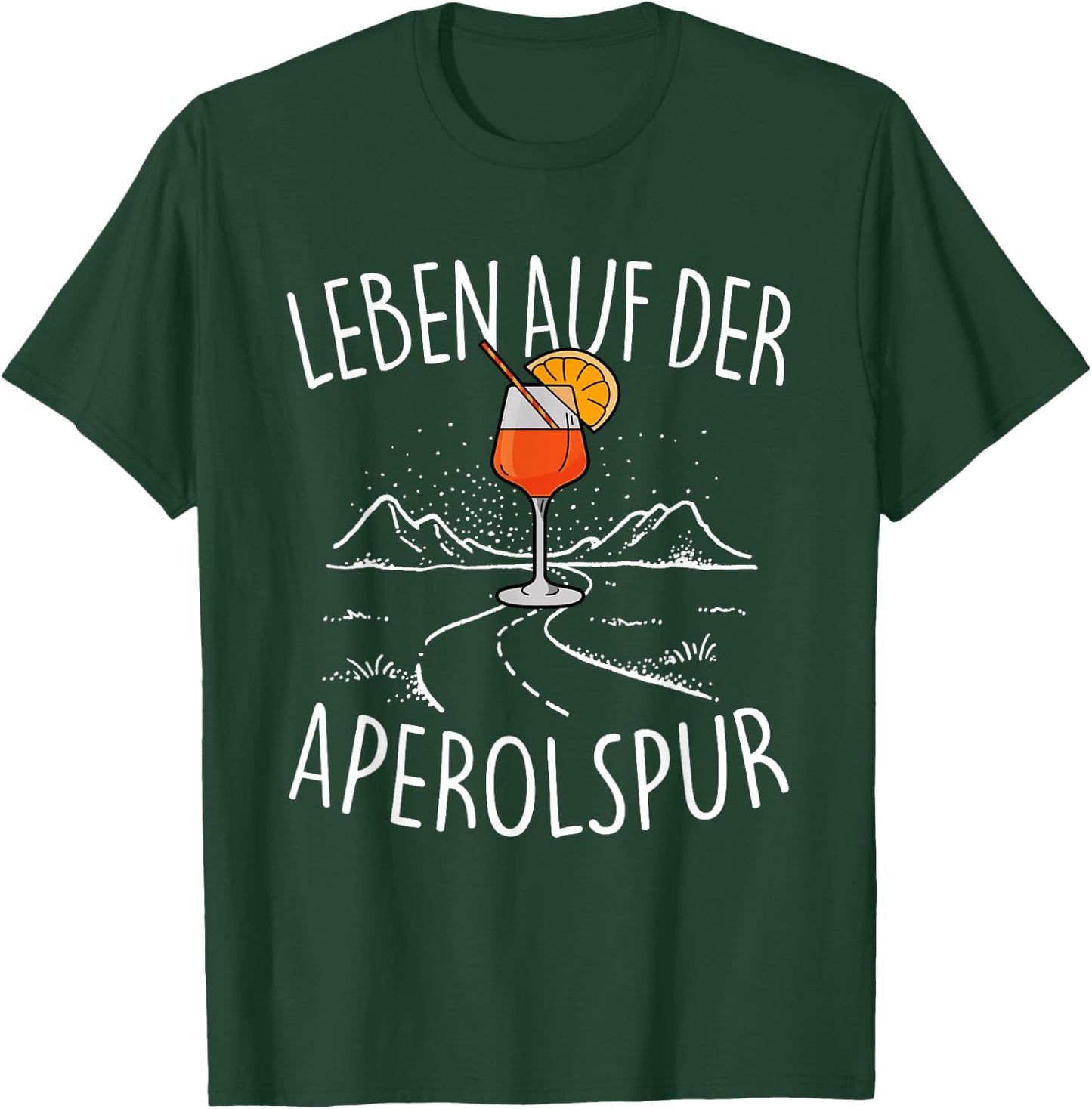 with German Text "Leben auf der APEROLSPUR" - Official Spritz Club Aperollin' , black T-Shirt - T-Shirt | Forest