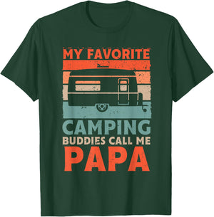 My Favorite Camping Buddies Call Me Papa Vintage Fathers Day T-Shirt - T-Shirt | Forest