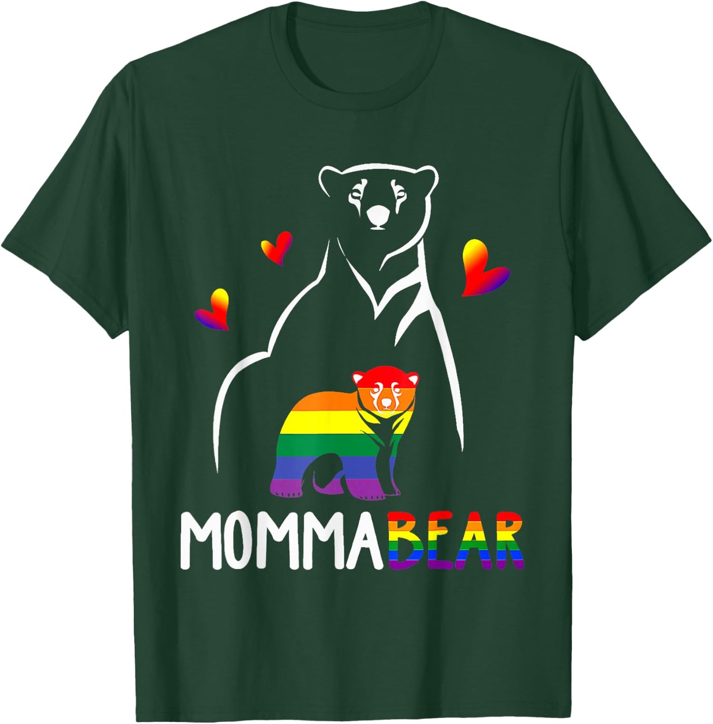 LGBT Momma Bear Gay Pride Proud Mom Mother's Day 2025 T-Shirt - T-Shirt | Forest