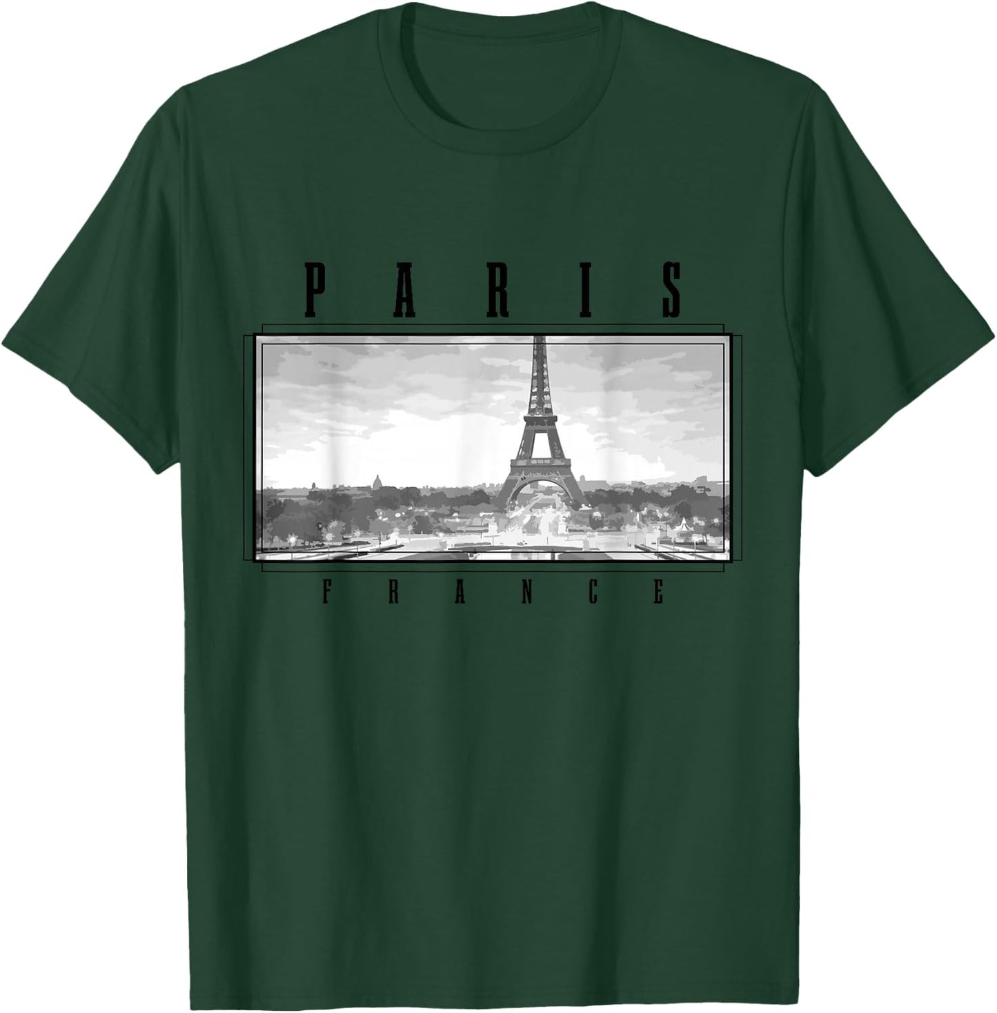 Paris Eiffel Tower Skyline Vintage Souvenir France T-Shirt - T-Shirt | Forest
