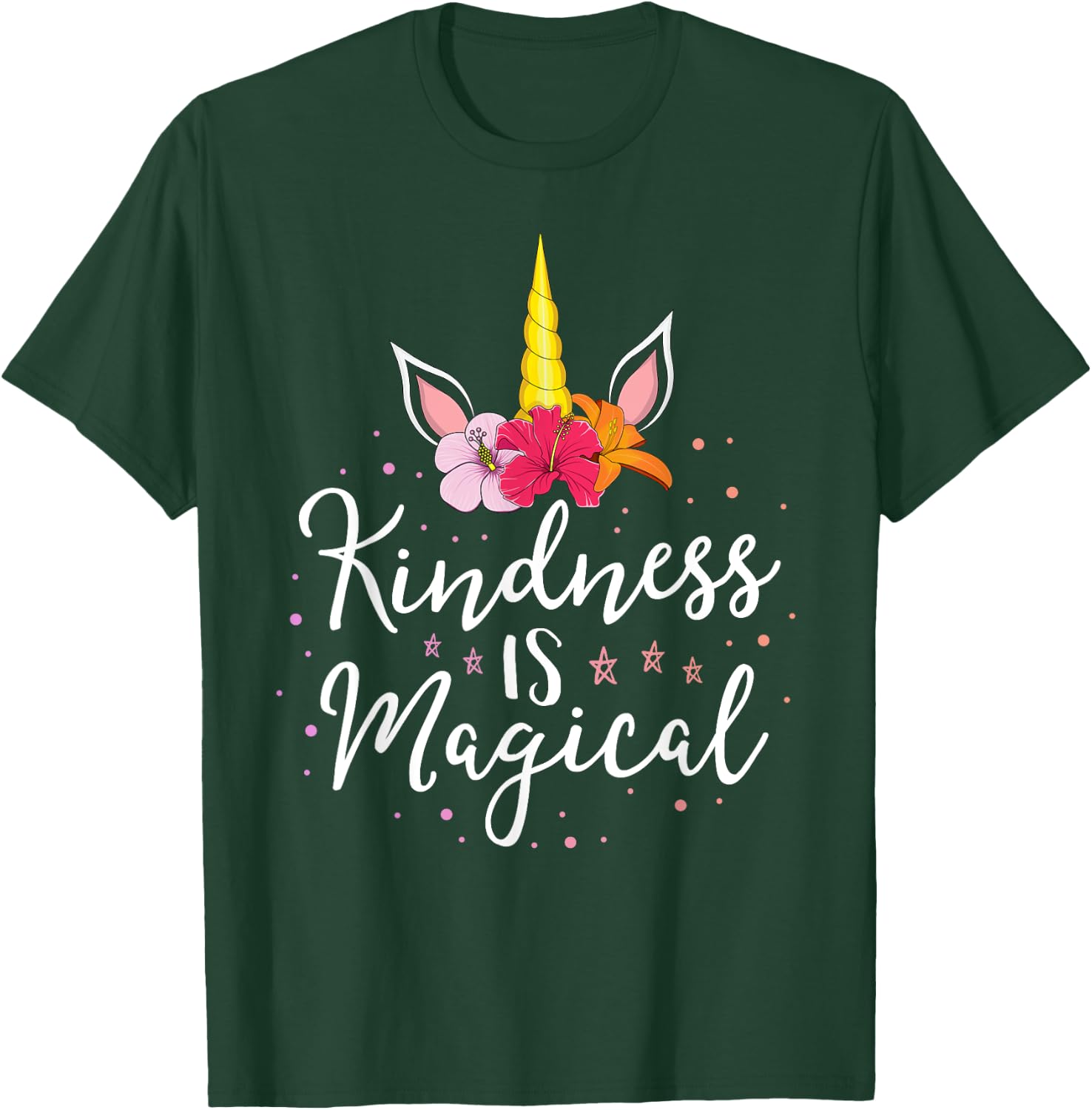 Kindness Is Magical Teacher Kind Anti Bullying Unicorn T-Shirt - T-Shirt | Forest